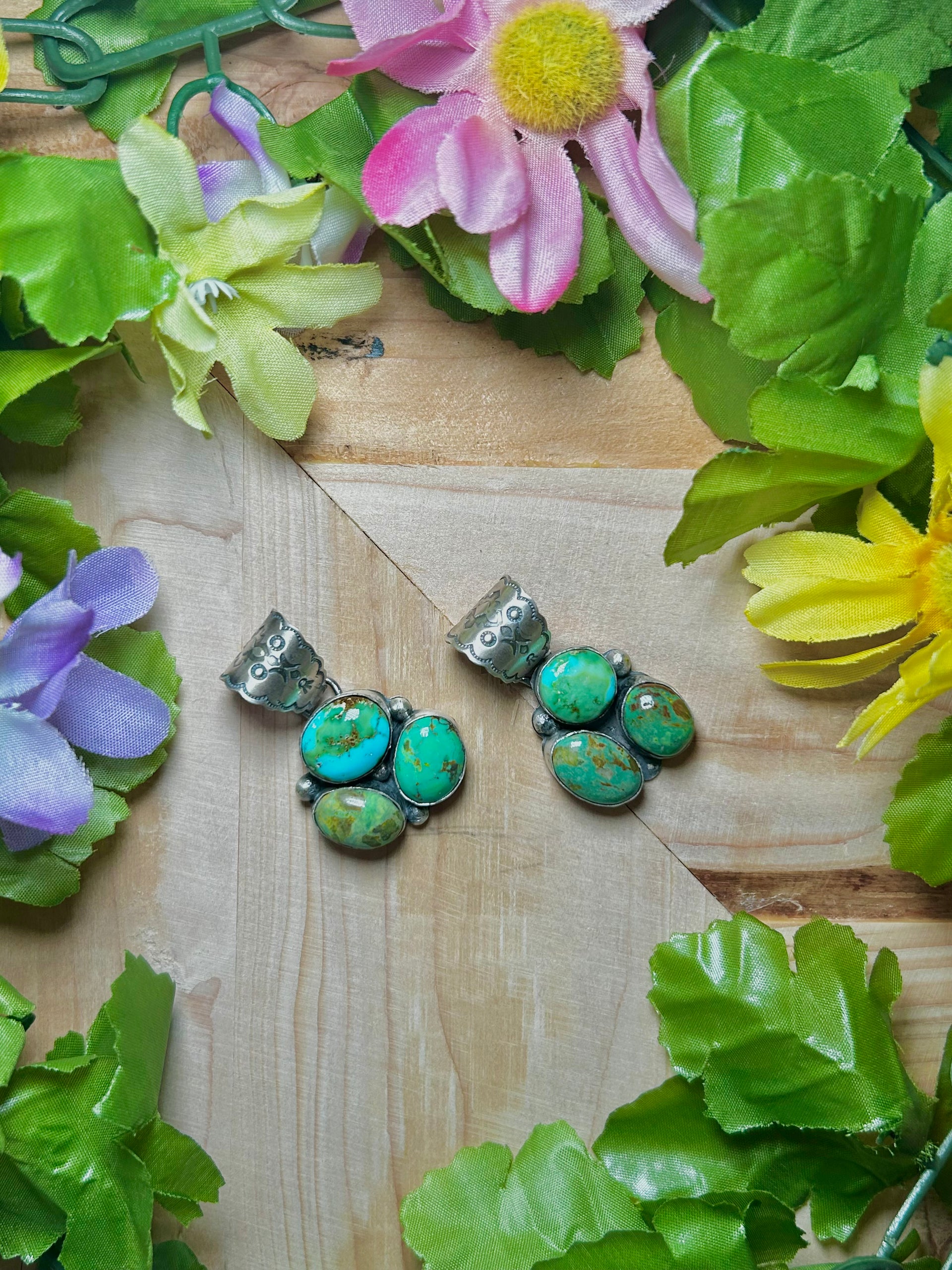 Navajo Made Sonoran Mountain Turquoise & Sterling Silver Pendant
