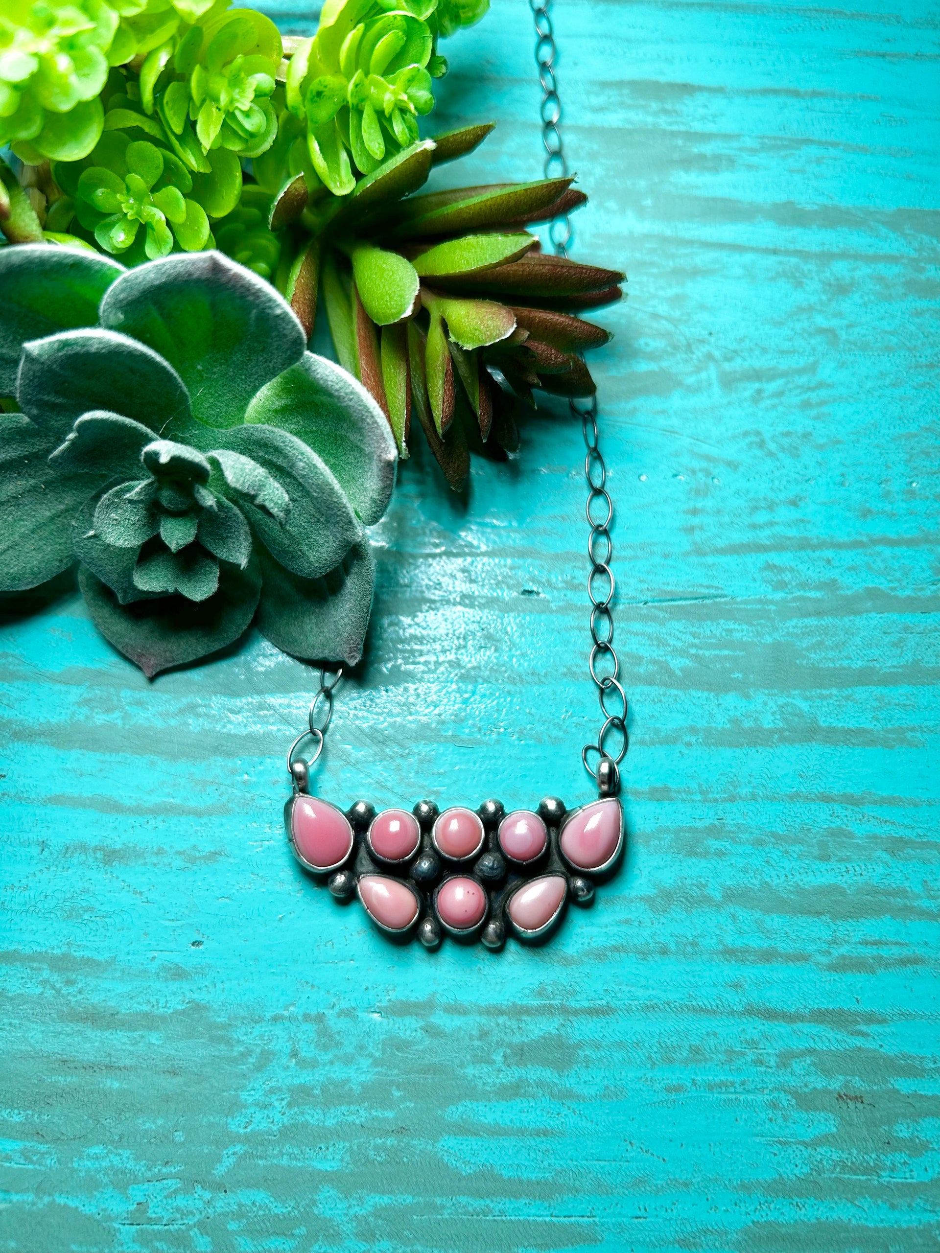 Travis Jim Pink Conch & Sterling Silver Necklace