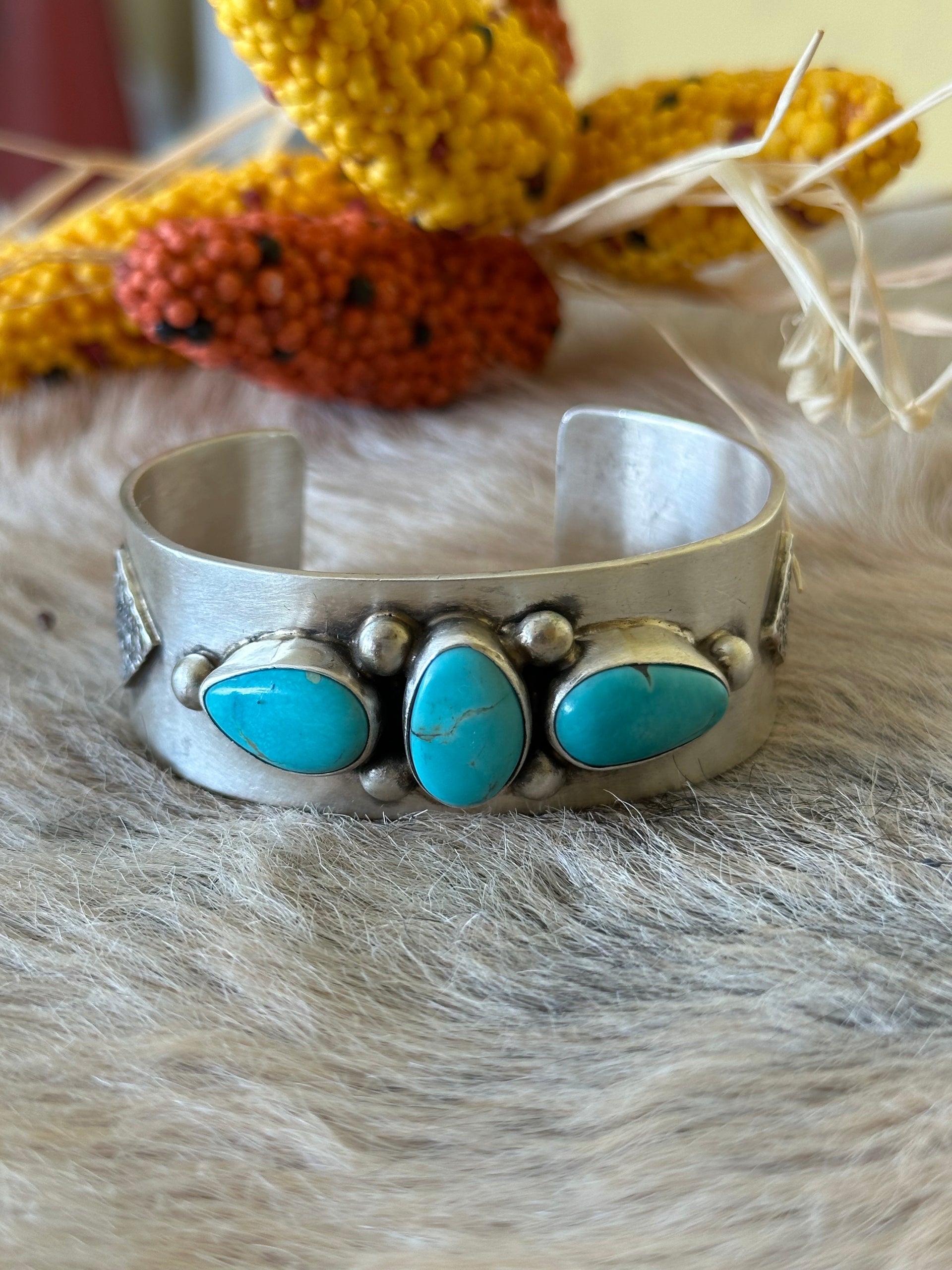 Kathleen Livingston Kingman Turquoise & Sterling Silver Cuff Bracelet