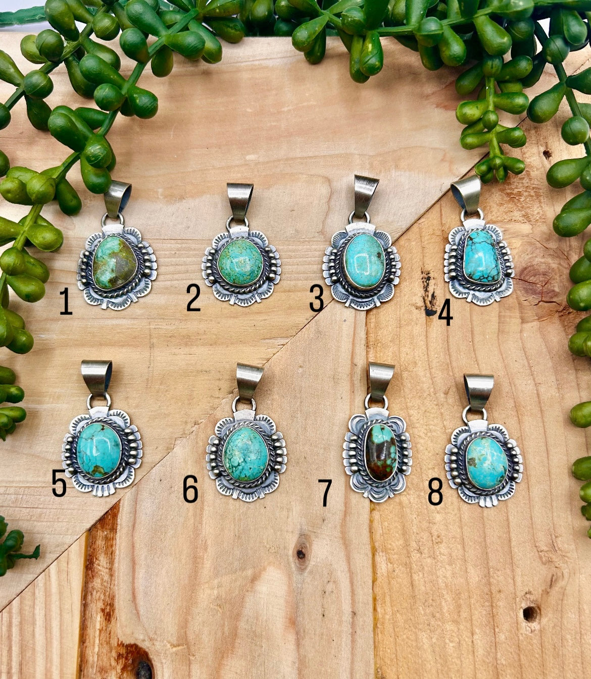 Dave Skeets Kingman Turquoise & Sterling Silver Pendant