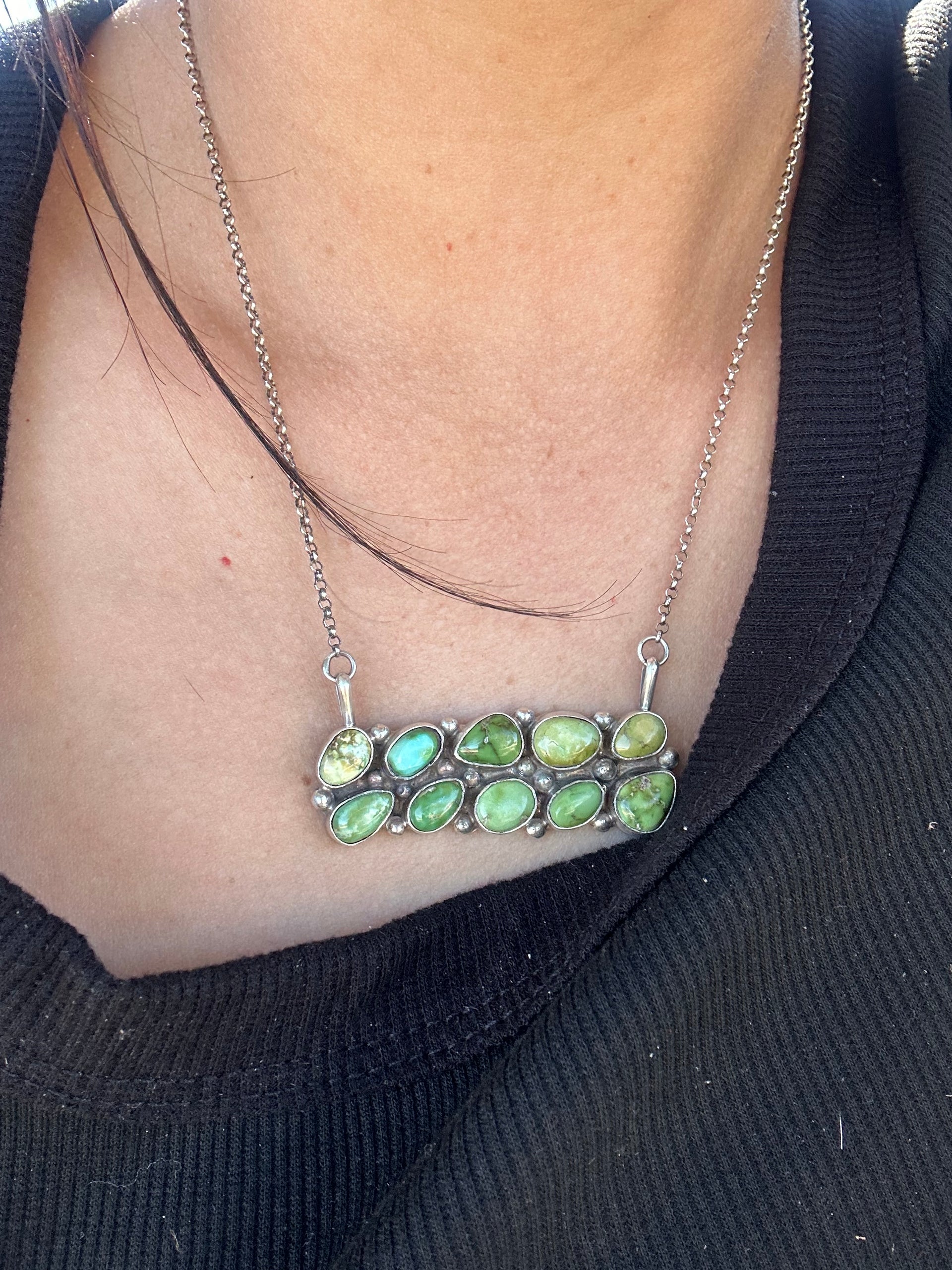 John Begay Sonoran Gold & Sterling Silver Bar Necklace