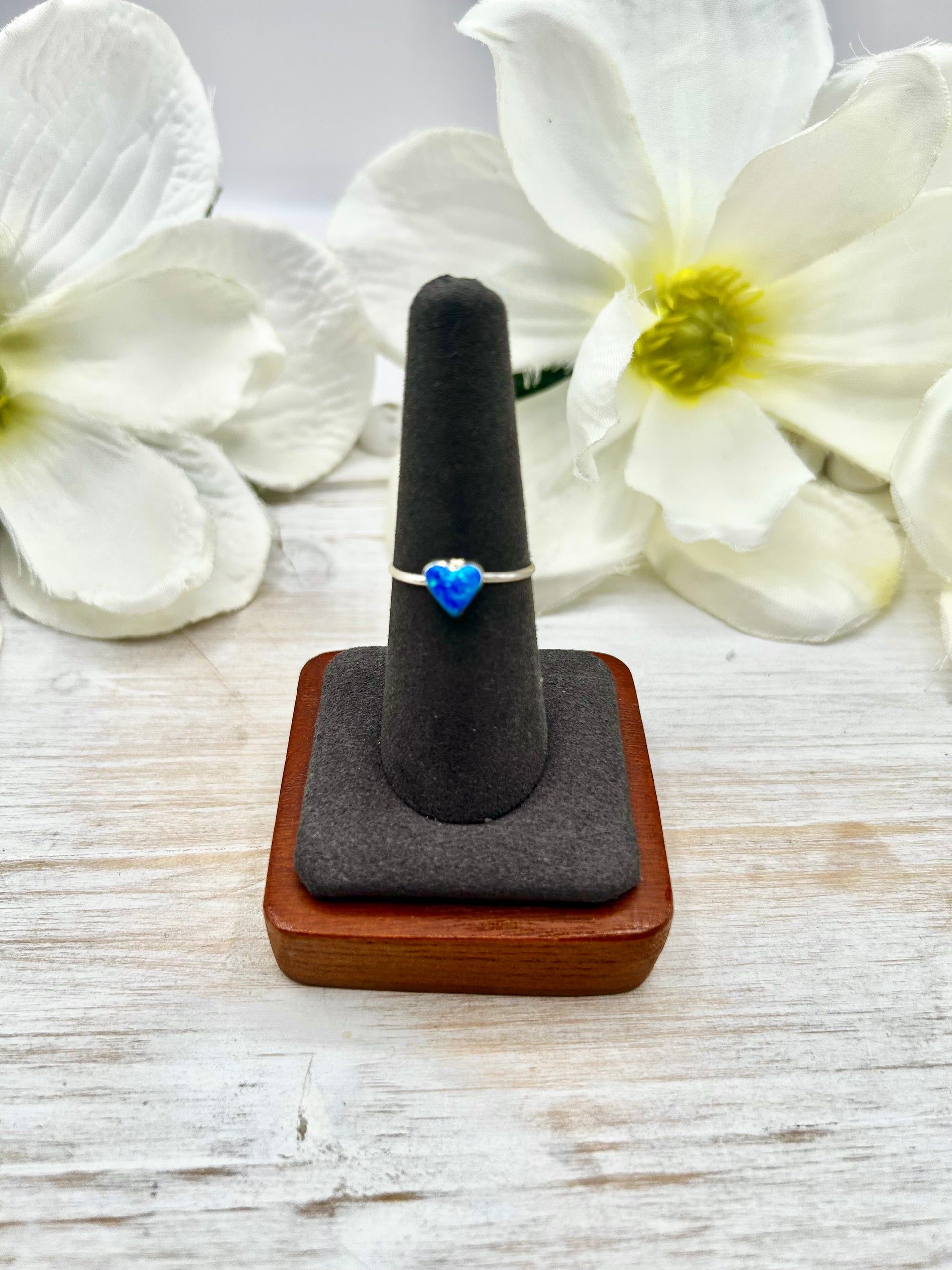 Zuni Made Opal & Sterling Silver Ring Size 7.75