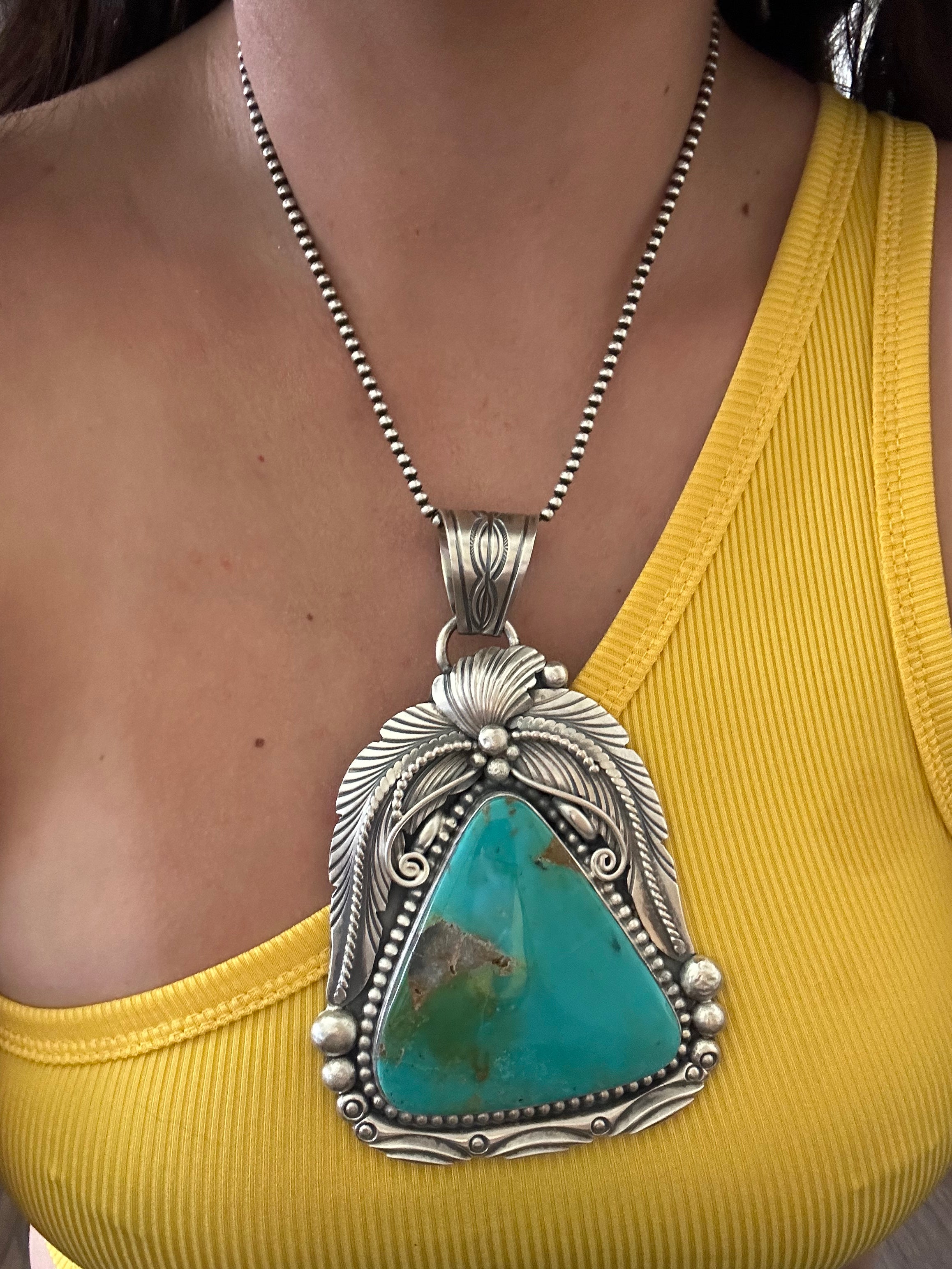 Tony Yazzie Royston Turquoise & Sterling Silver Pendant