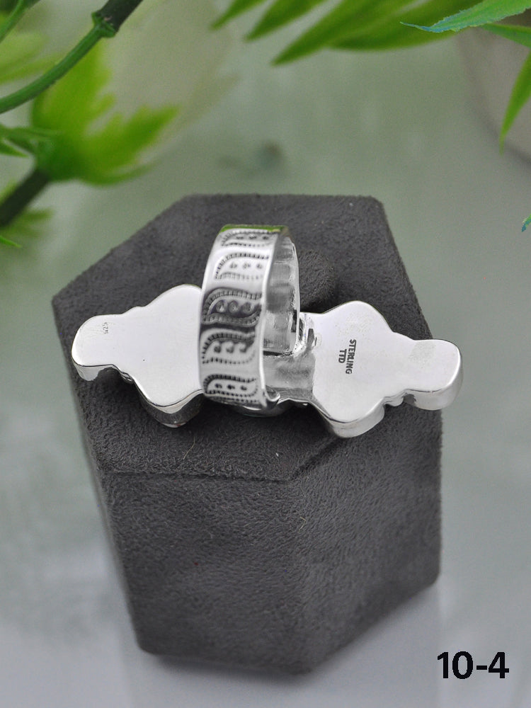 Southwest Made Multi Stone & Sterling Sliver Cluster Adjustable Ring