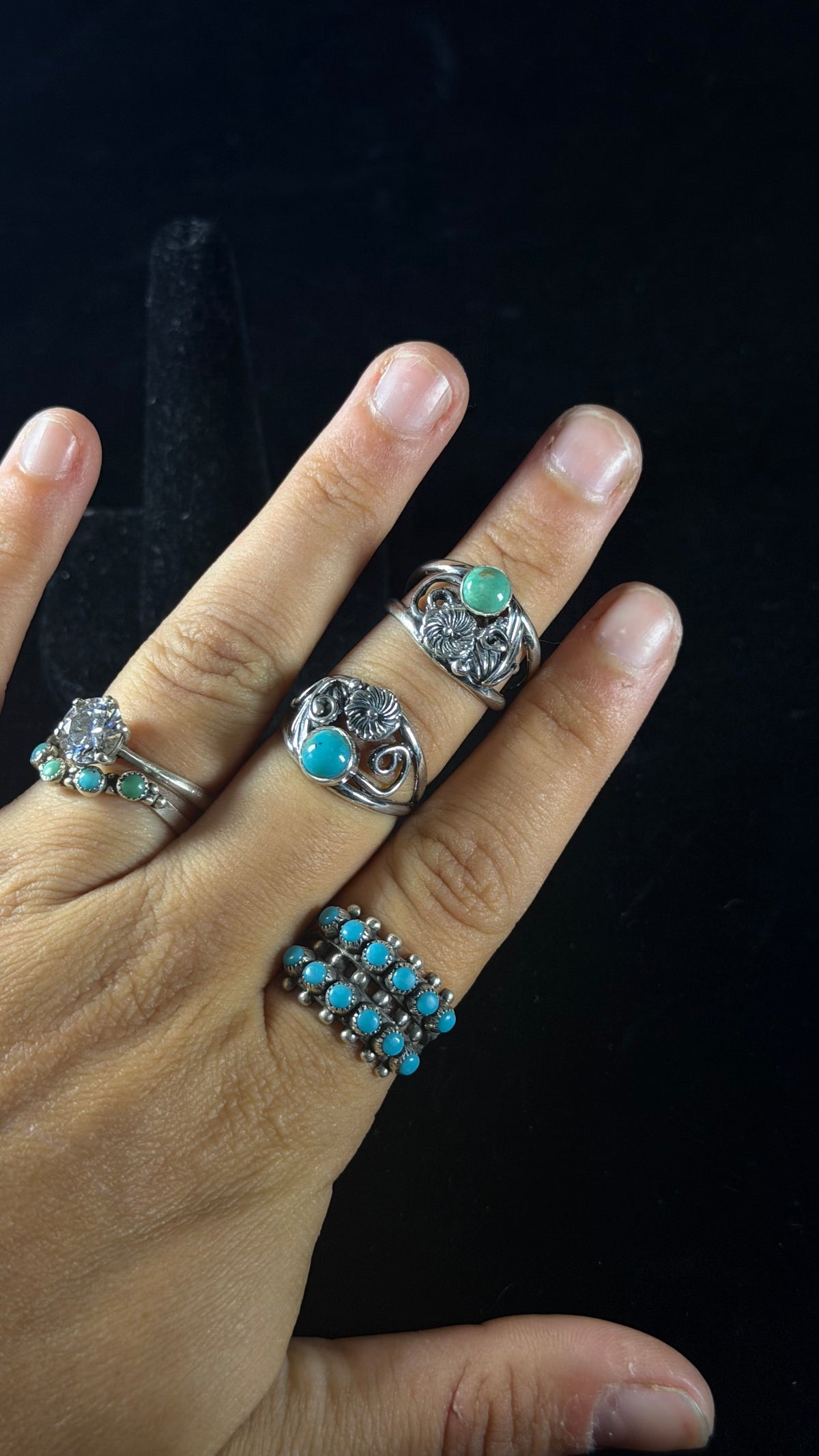 Navajo Made Kingman Turquoise & Sterling Silver Ring