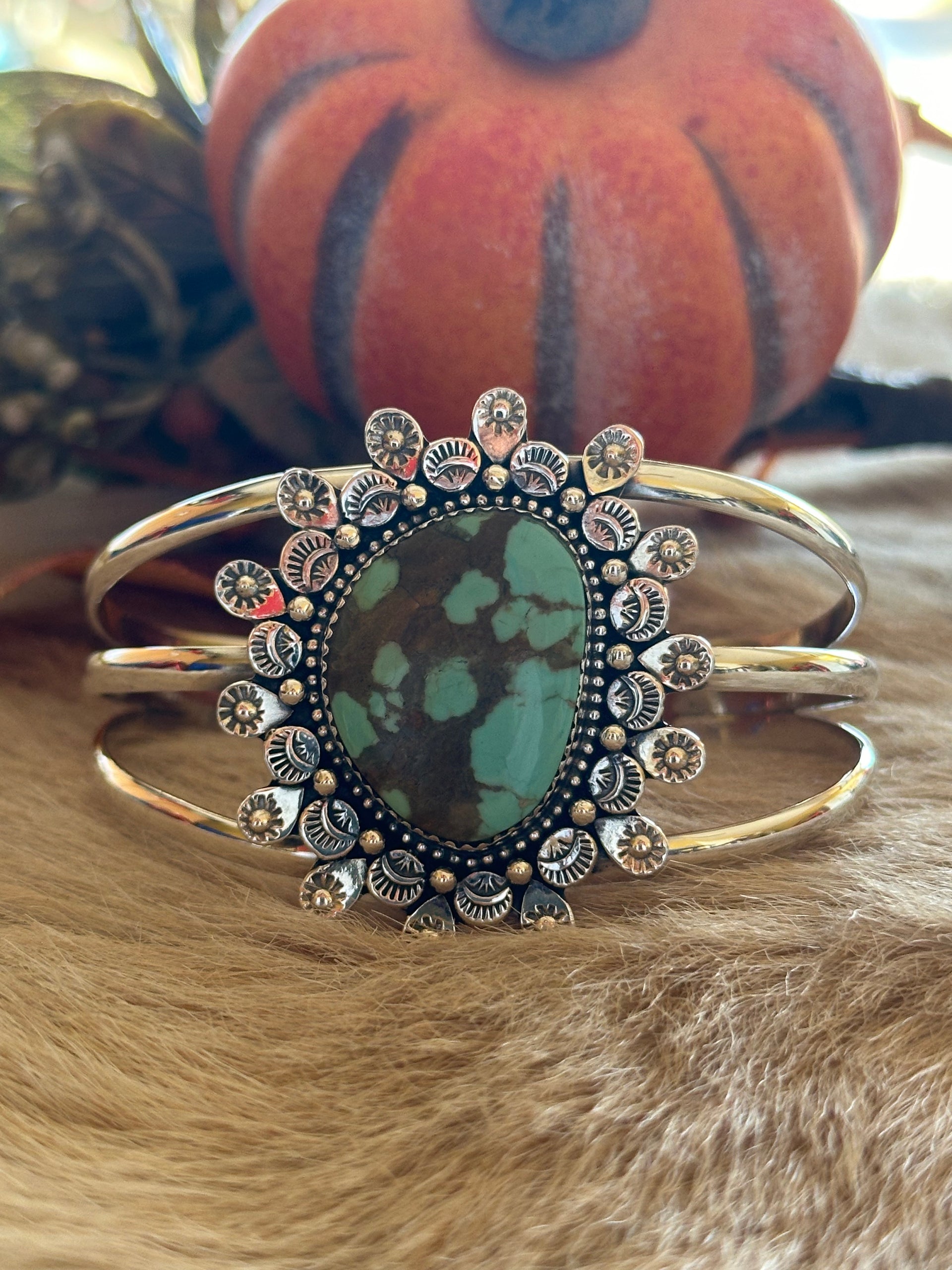 Southwest Made #8 Turquoise & Sterling Silver Cuff Bracelet