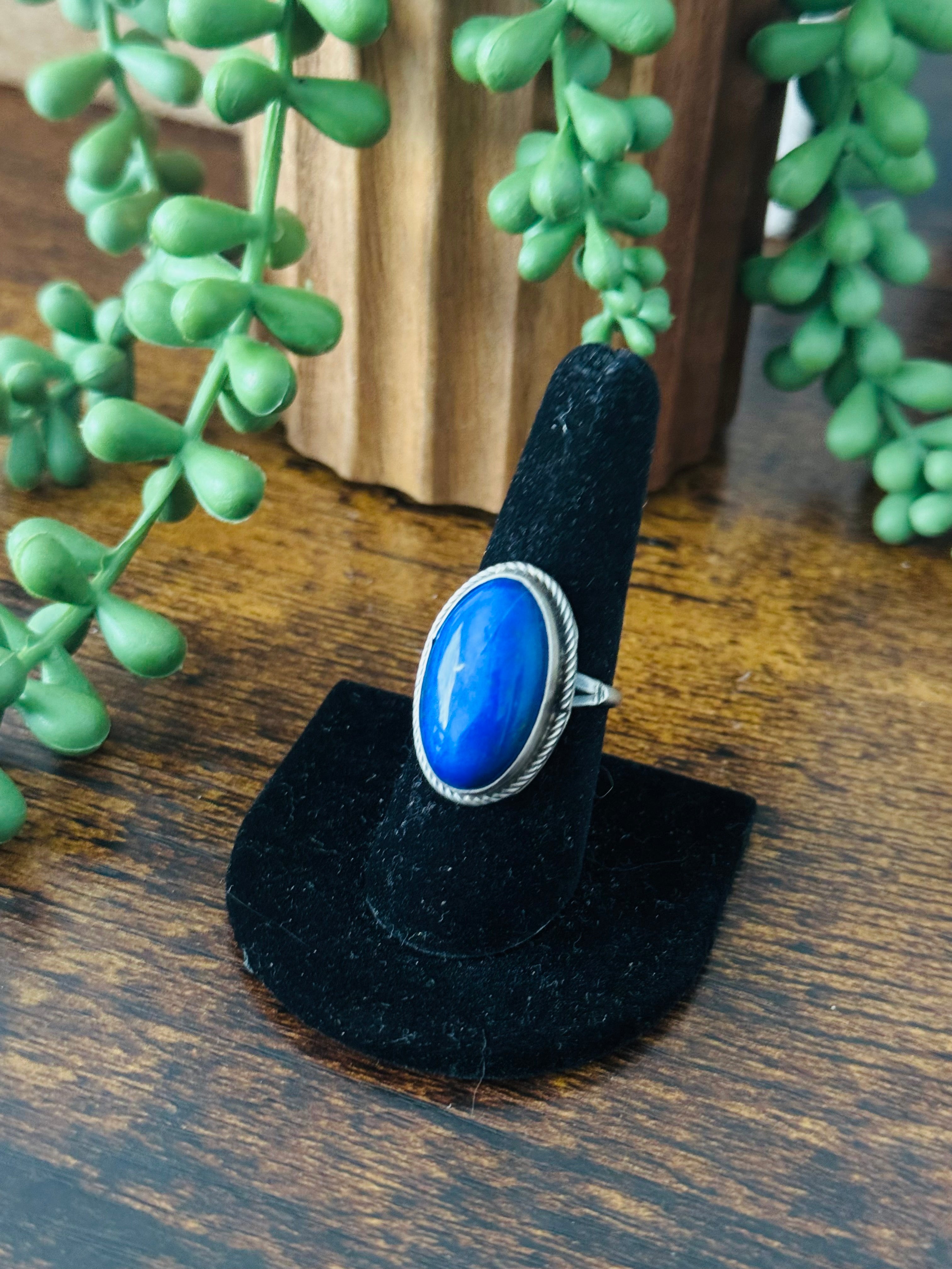 Navajo Made Lapis & Sterling Silver Ring