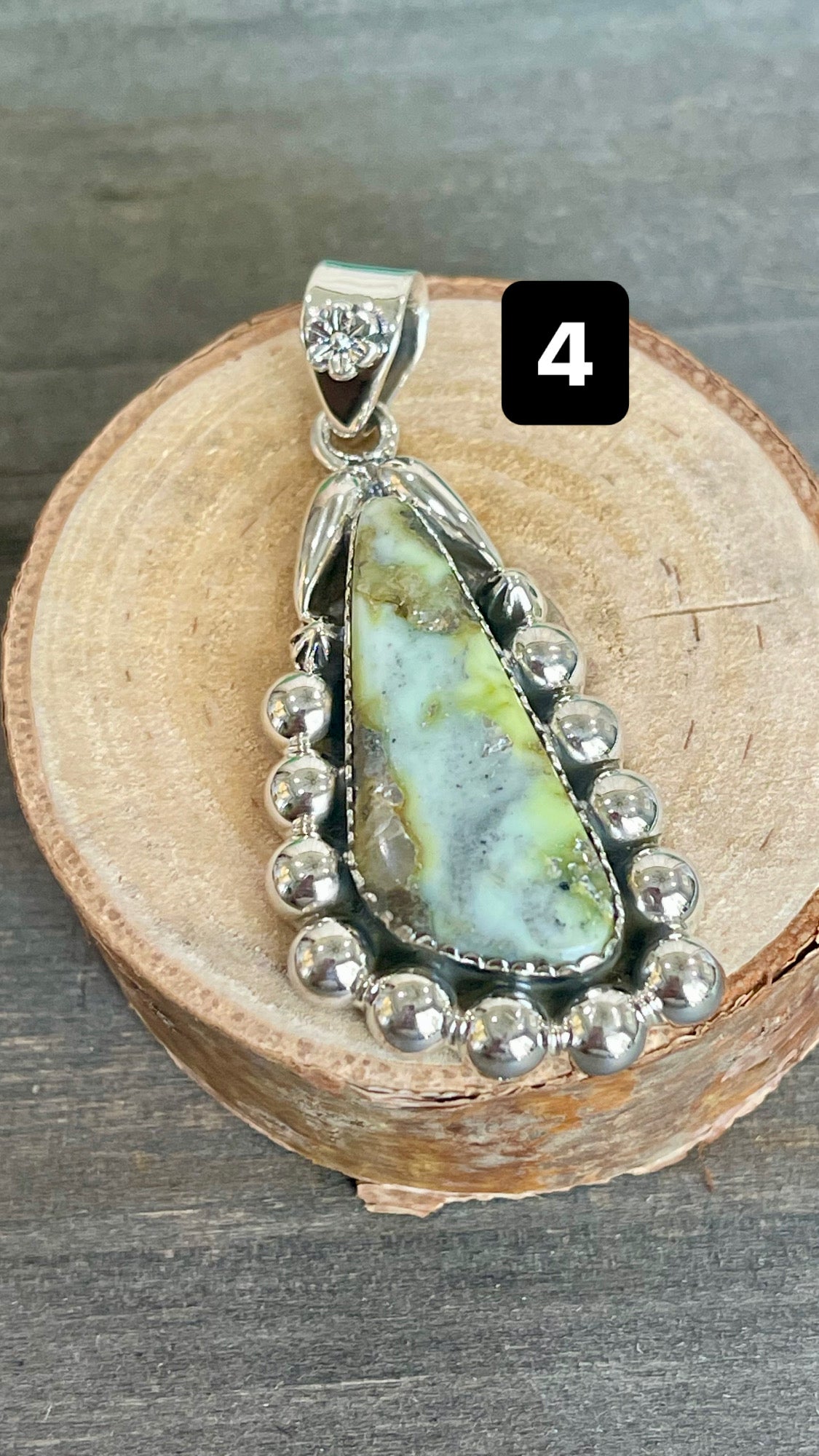 Southwest Palomino Variscite & Sterling Silver Pendant