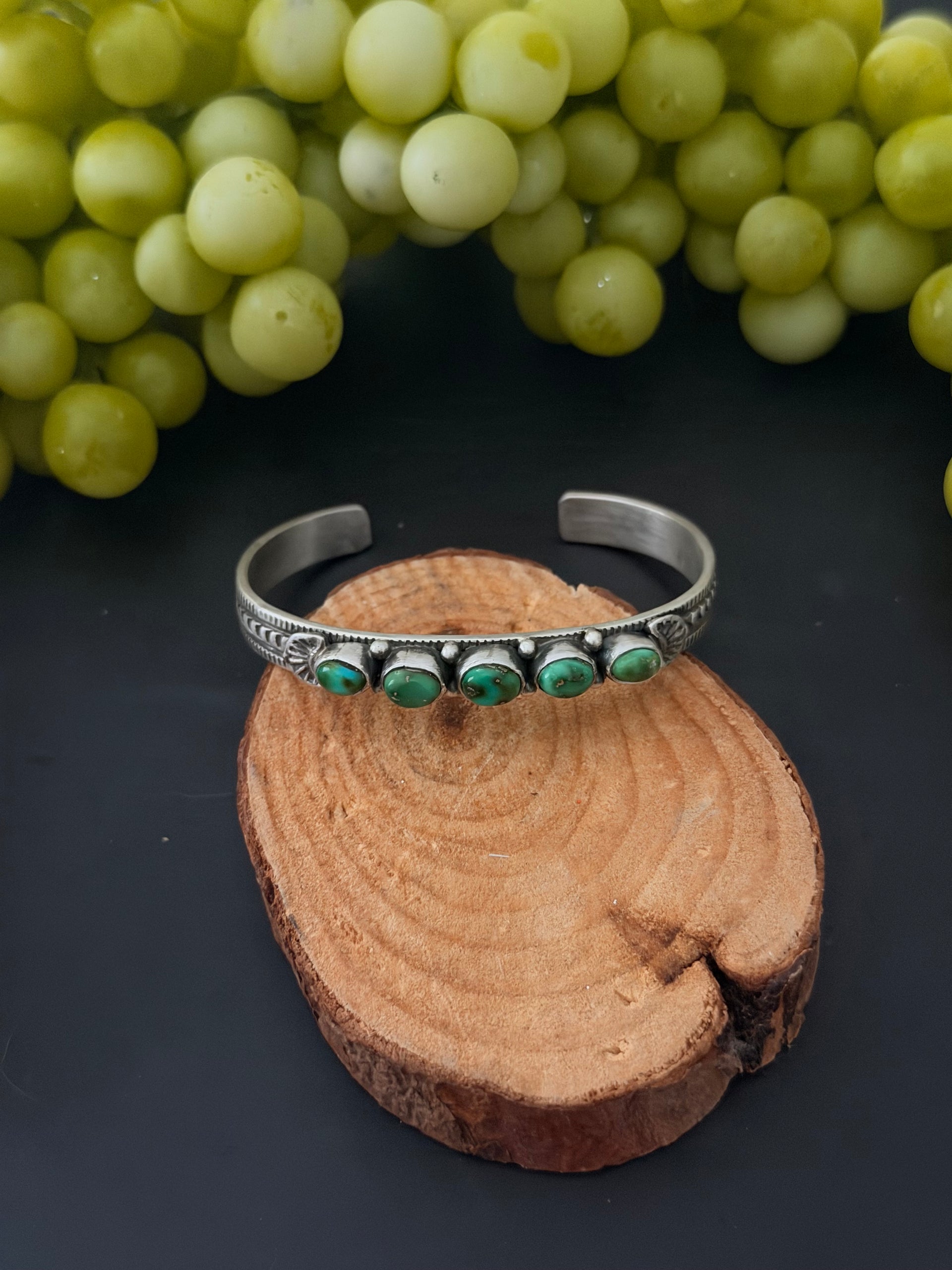 Francis Yazzie Sonoran Gold Turquoise & Sterling Silver Cuff Bracelet