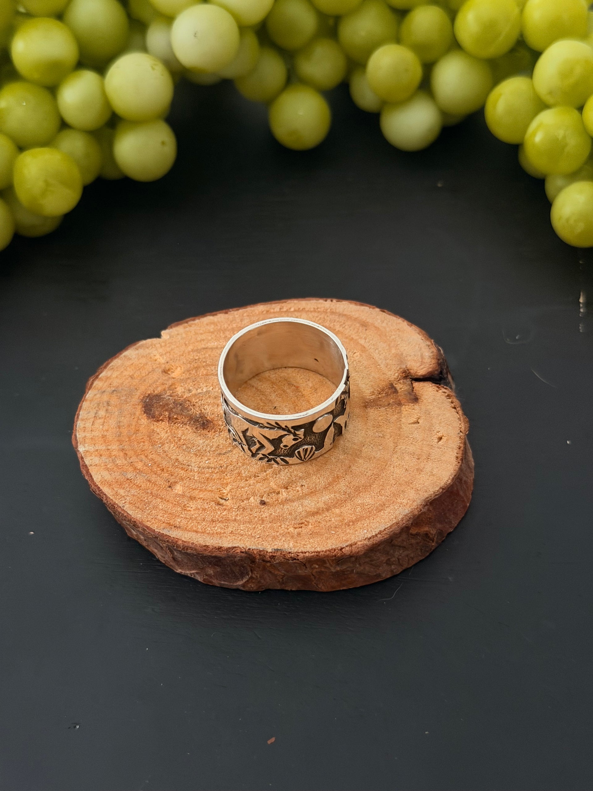 Navajo Made Sterling Silver Story Teller Ring