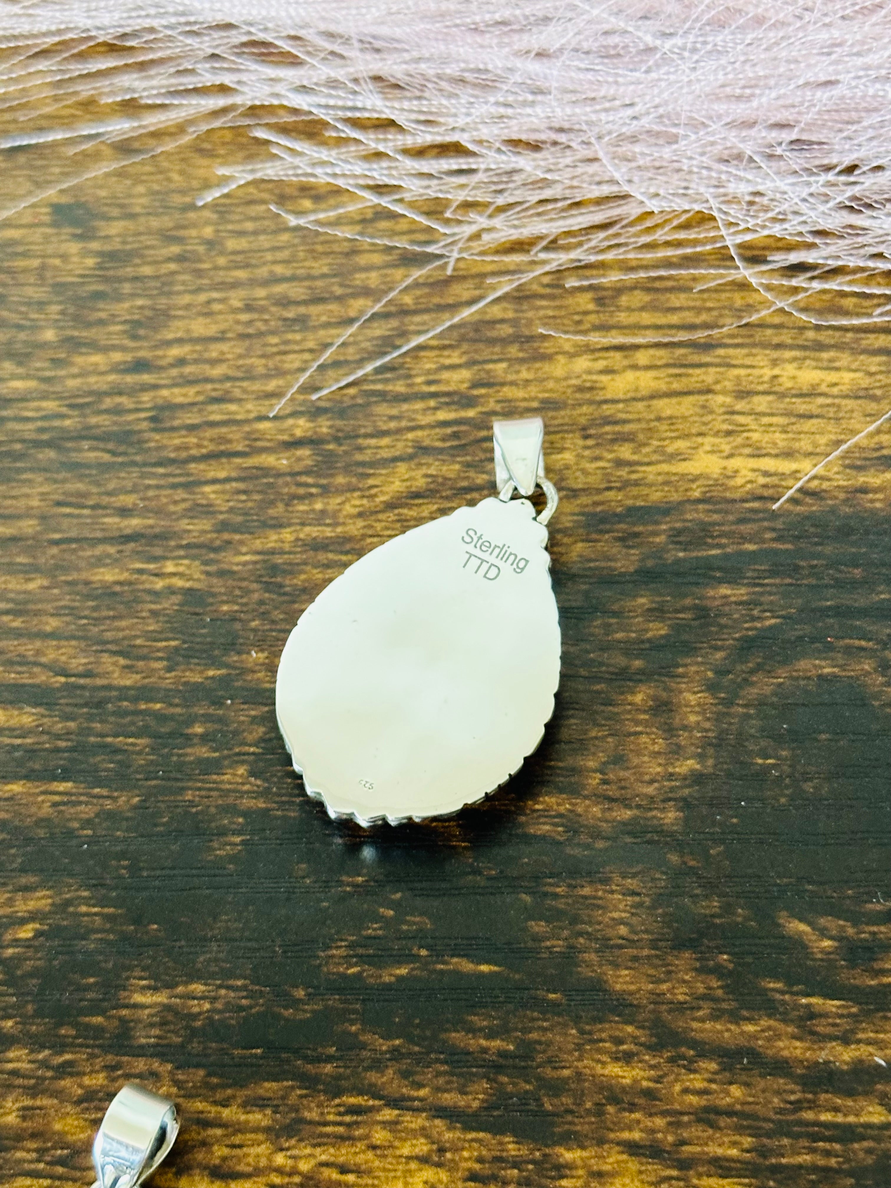 Southwest Handmade White Buffalo & Sterling Silver Pendant