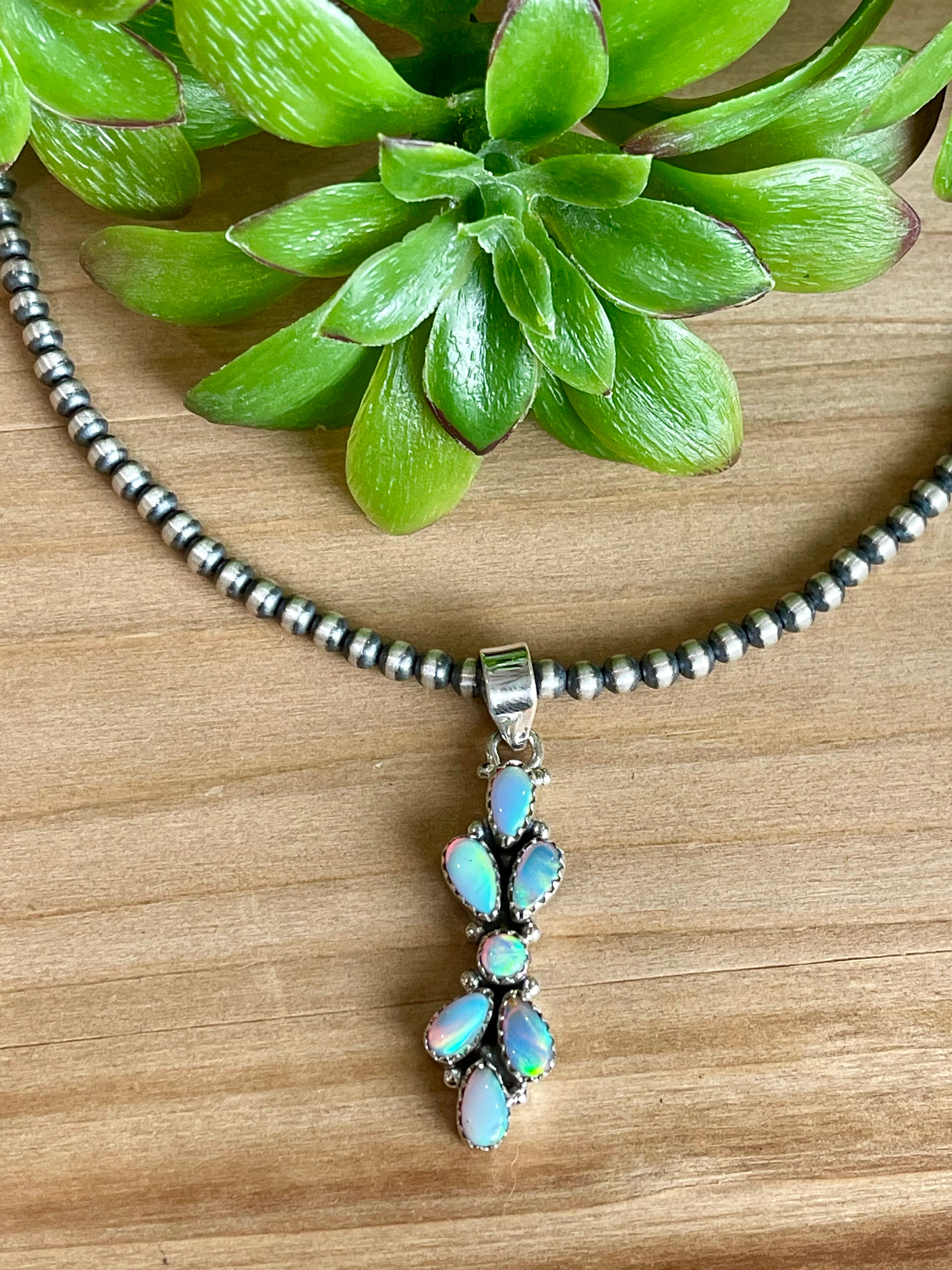 Southwest Handmade Opal & Sterling Silver Pendant