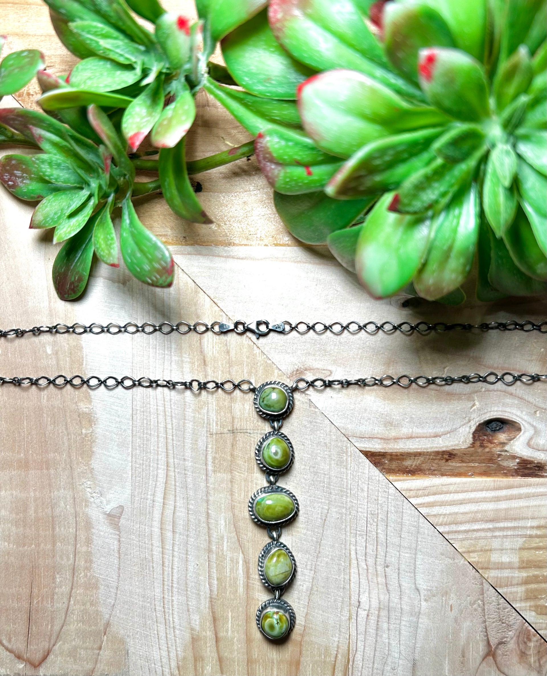 Navajo Made Iron Maiden & Sterling Silver Necklace