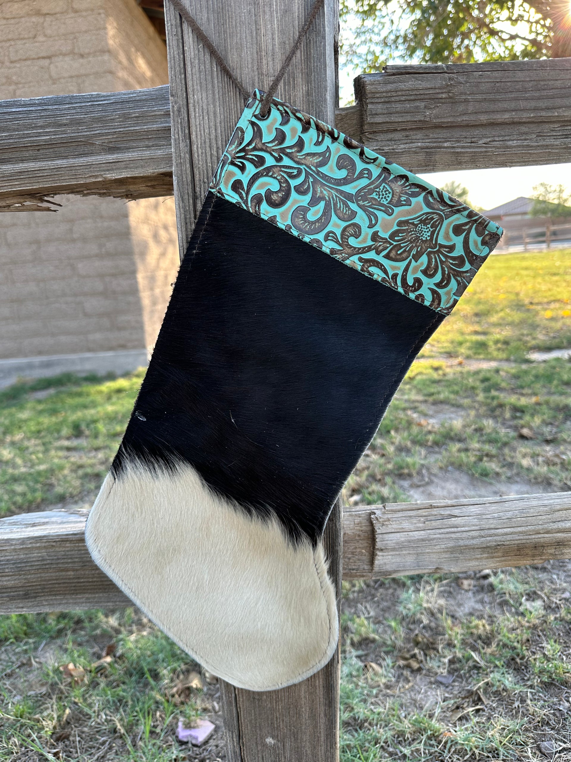Genuine Tooled Leather Cowhide Stocking