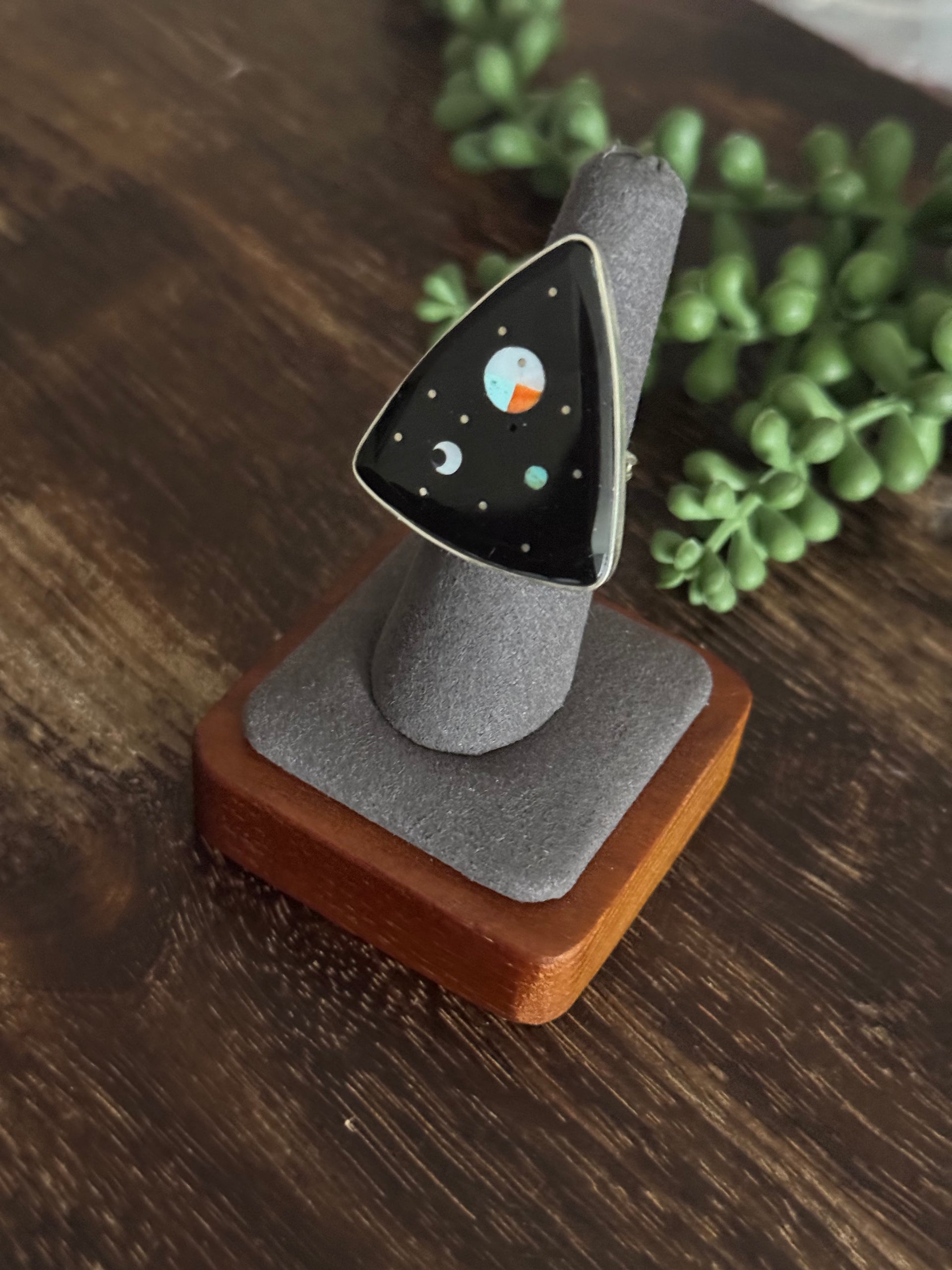 Harold Smith Multi Stone Galaxy & Sterling Silver Ring Size 6.5