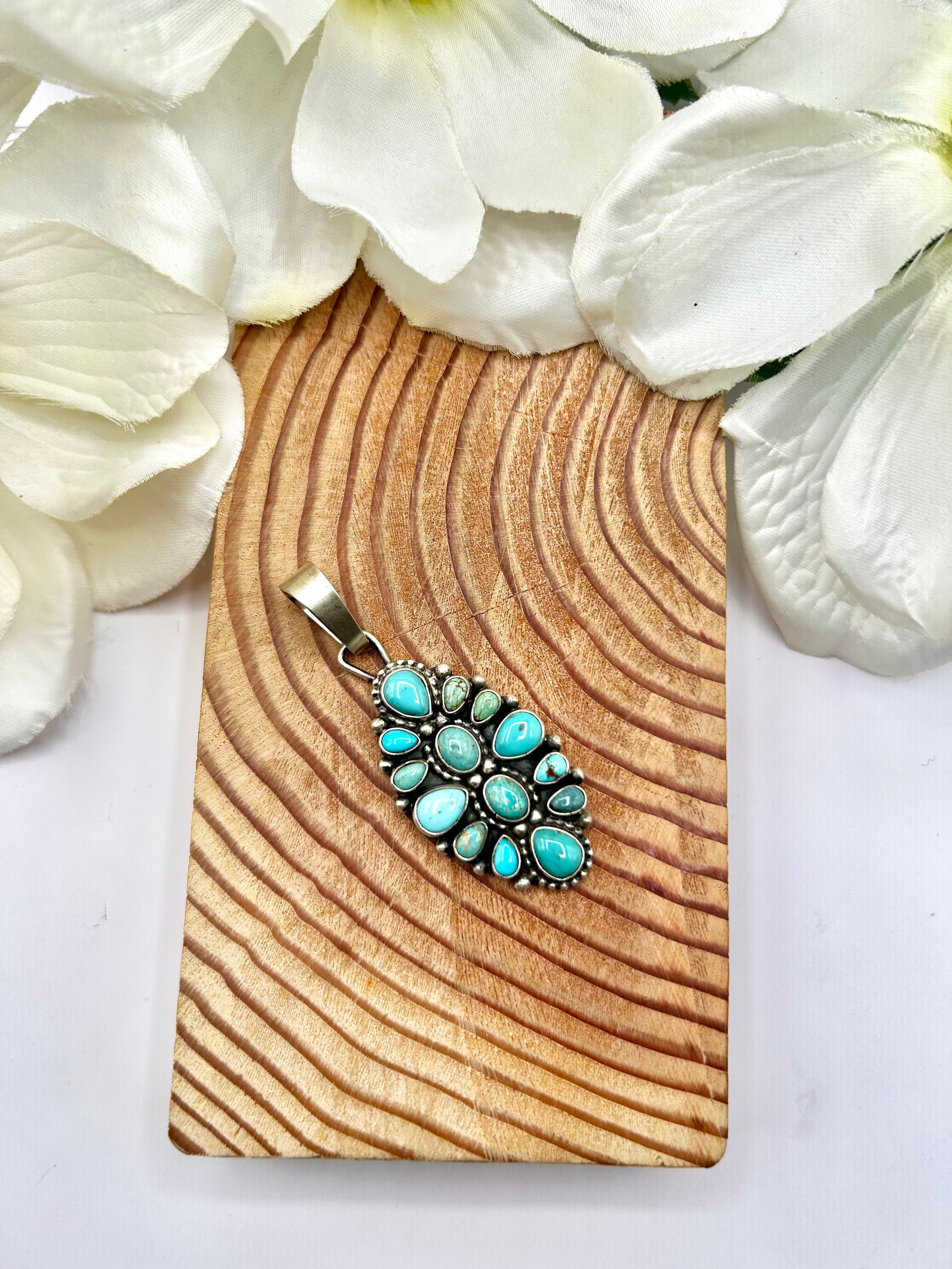 Sheila Becenti Kingman Turquoise & Sterling Silver Pendant