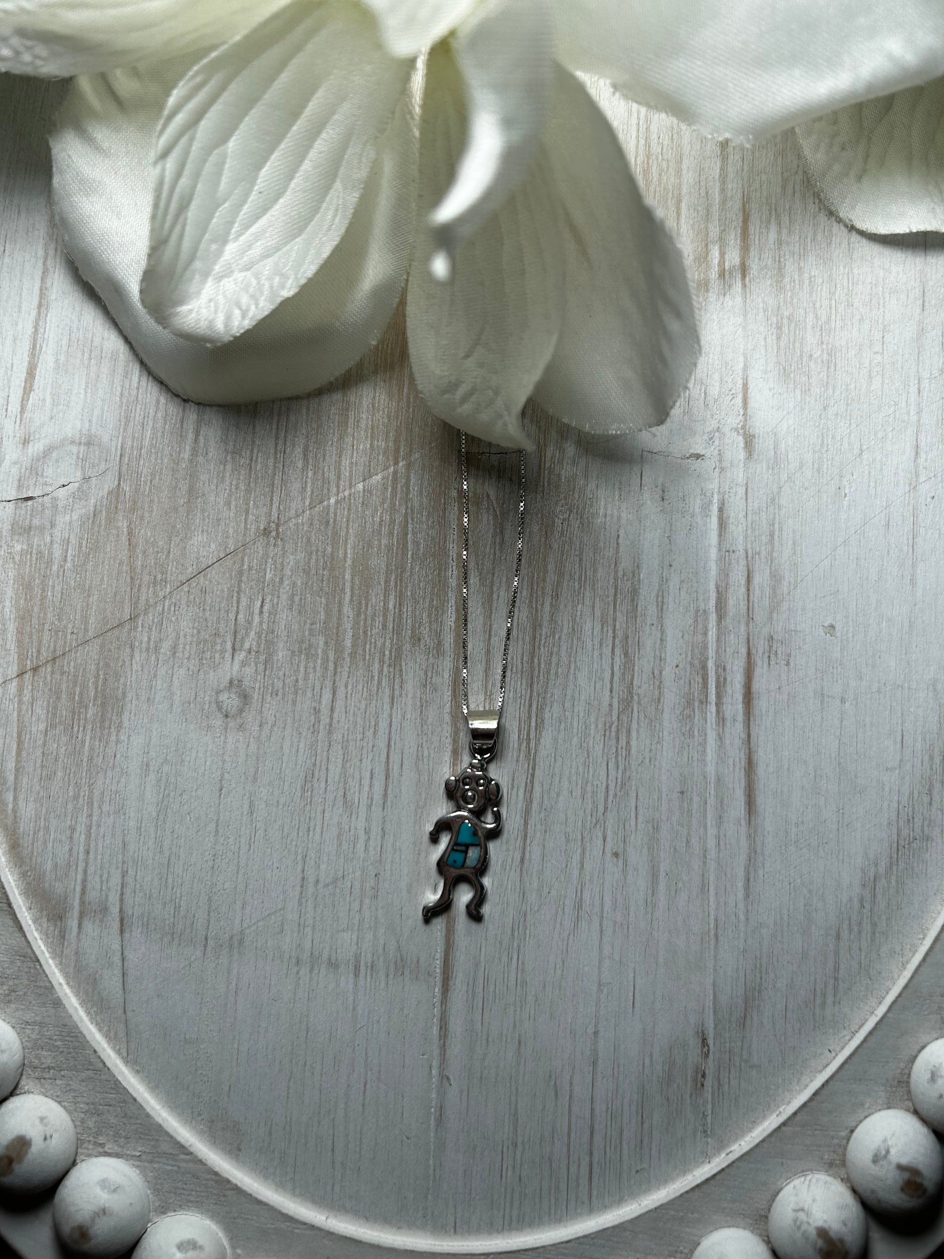 Navajo Made Multi Stone & Sterling Silver Necklace