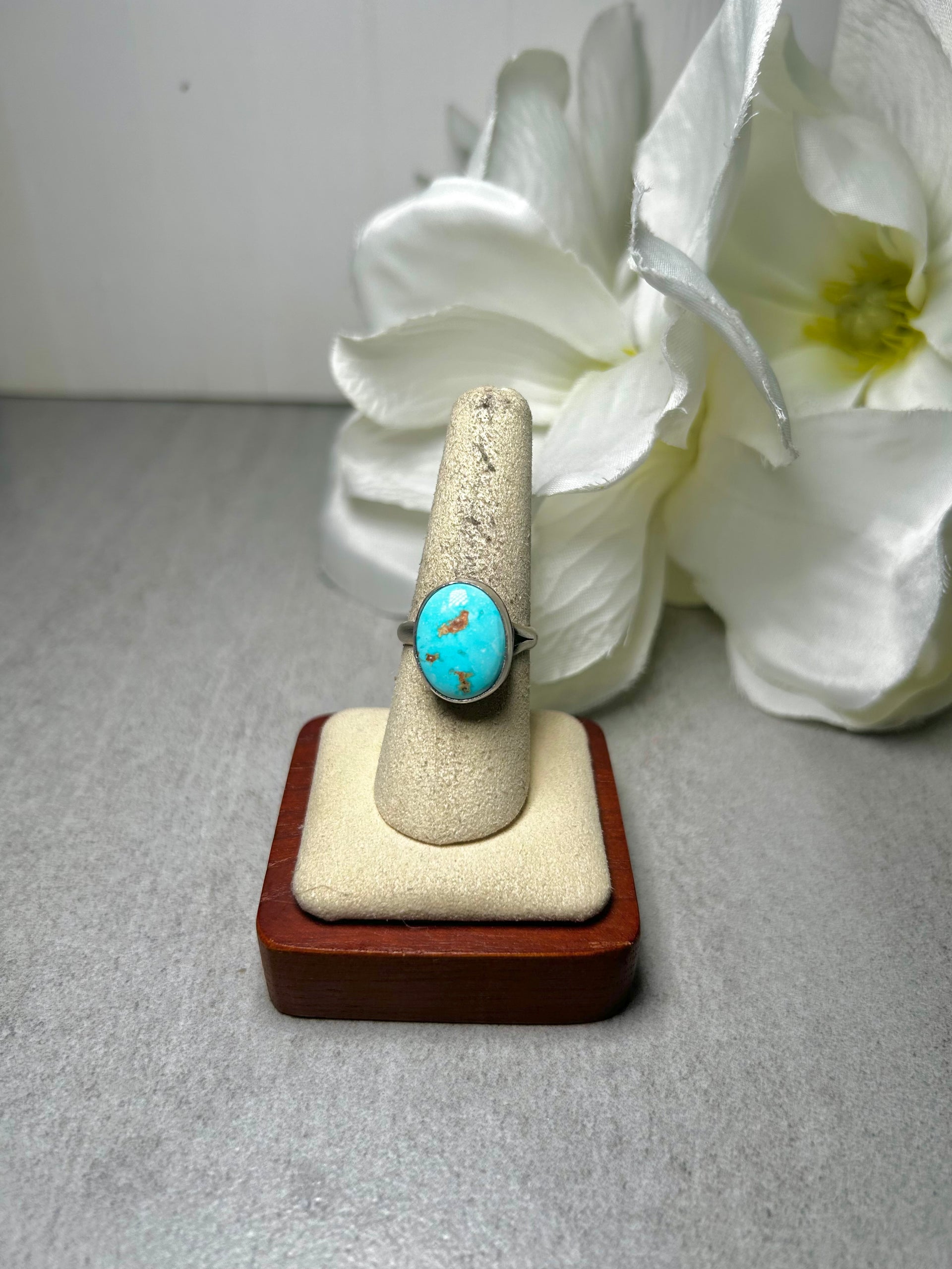 Scott Skeets Kingman Turquoise & Sterling Silver Adjustable Ring