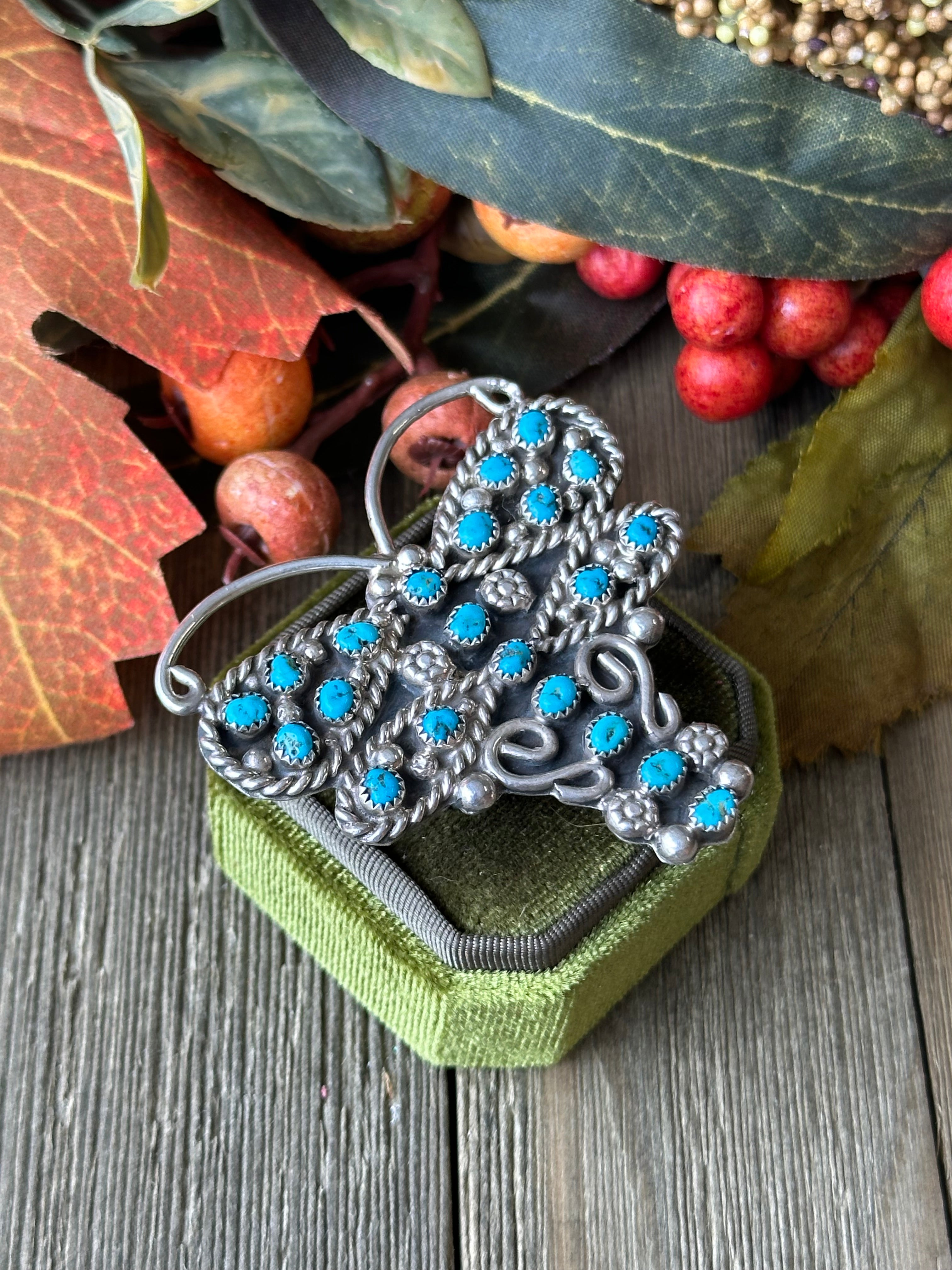 Brendan James Sleeping Beauty Turquoise & Sterling Silver Adjustable Butterfly Ring