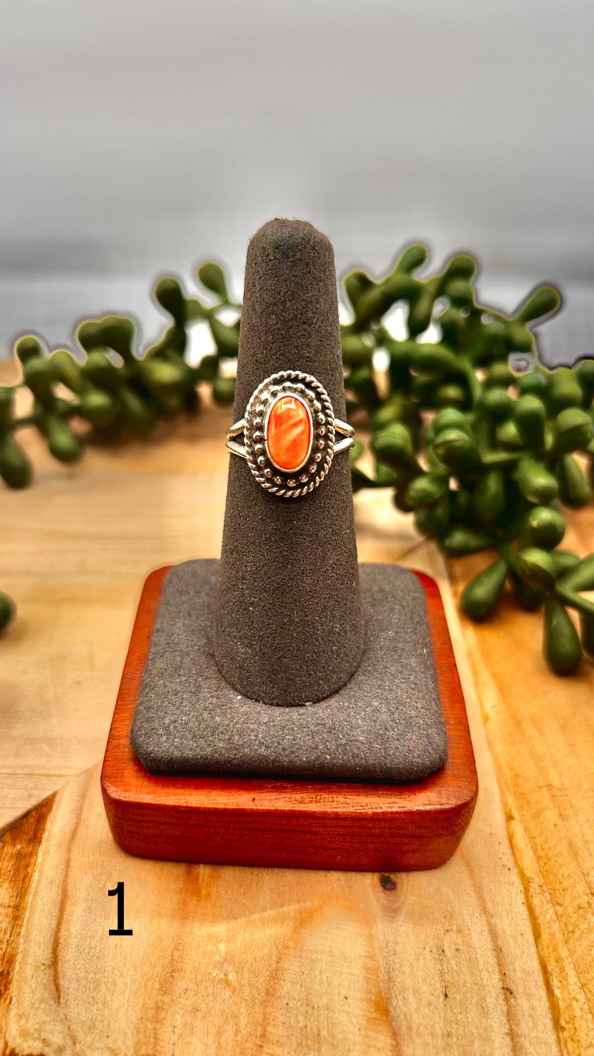 Navajo Made Spiny Oyster & Sterling Silver Ring