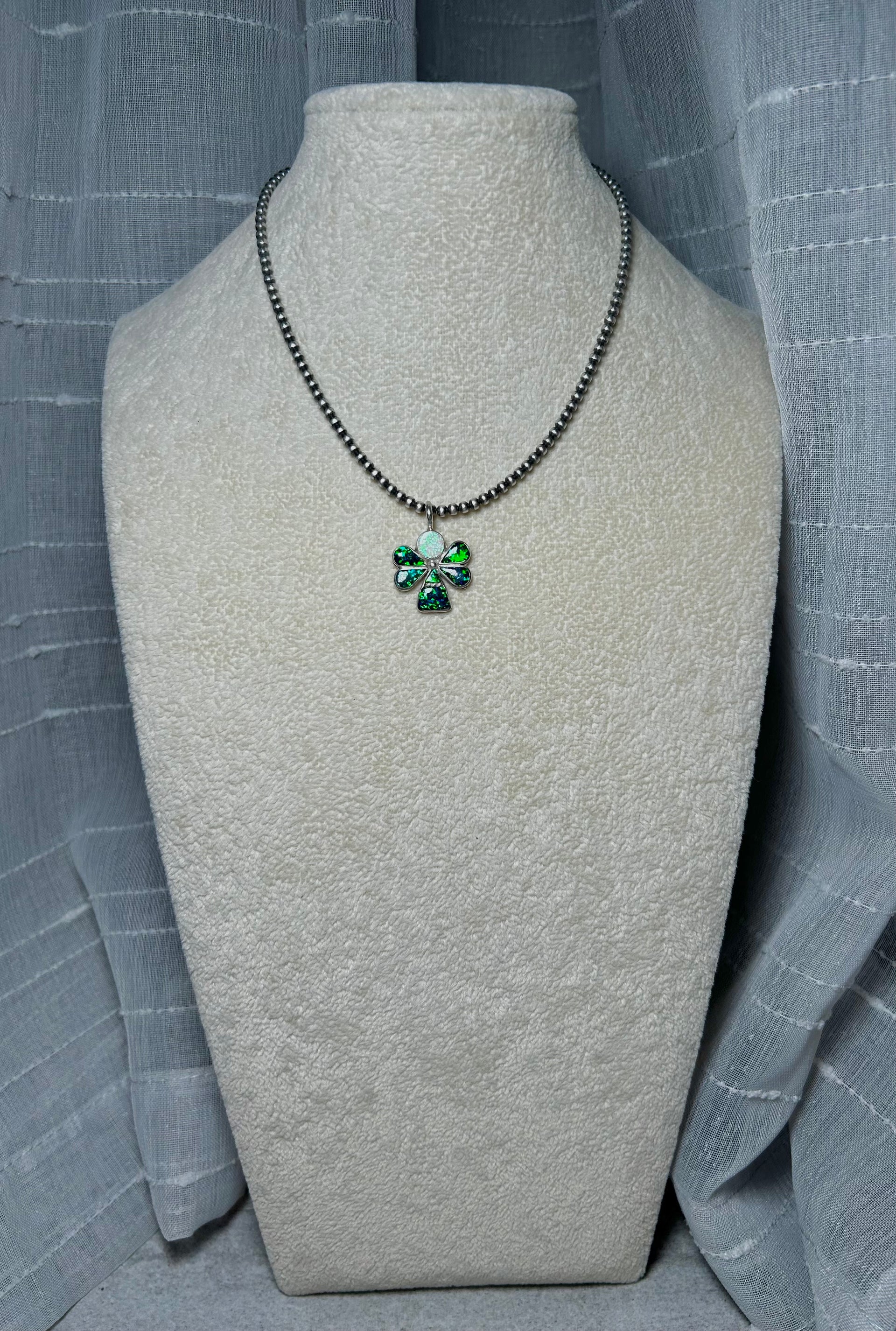 Zuni Opal & Sterling Silver Pendant