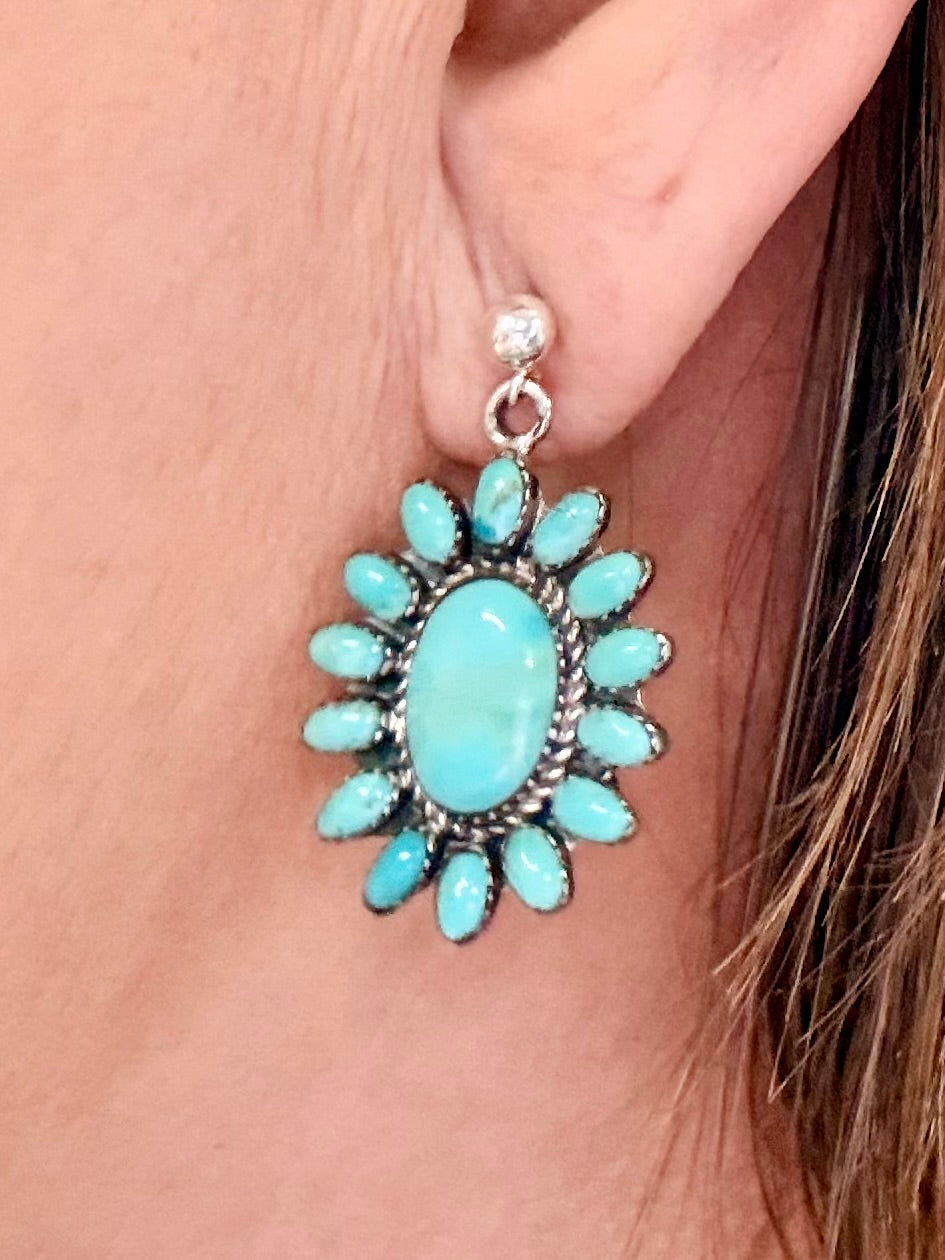 Southwest Handmade Turquoise & Sterling Silver Earrings