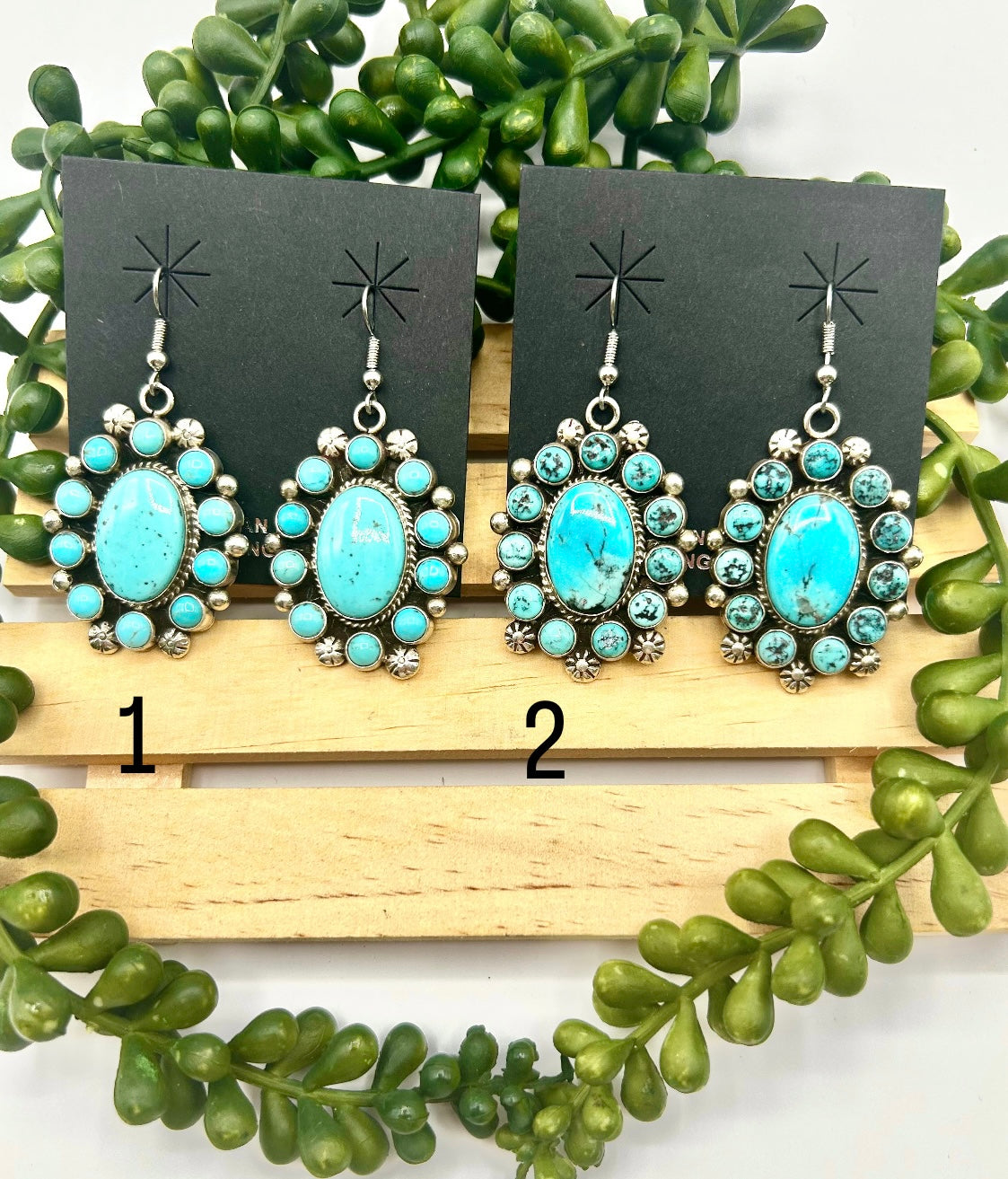 Zachariah David Kingman Turquoise & Sterling Silver Hook Earrings