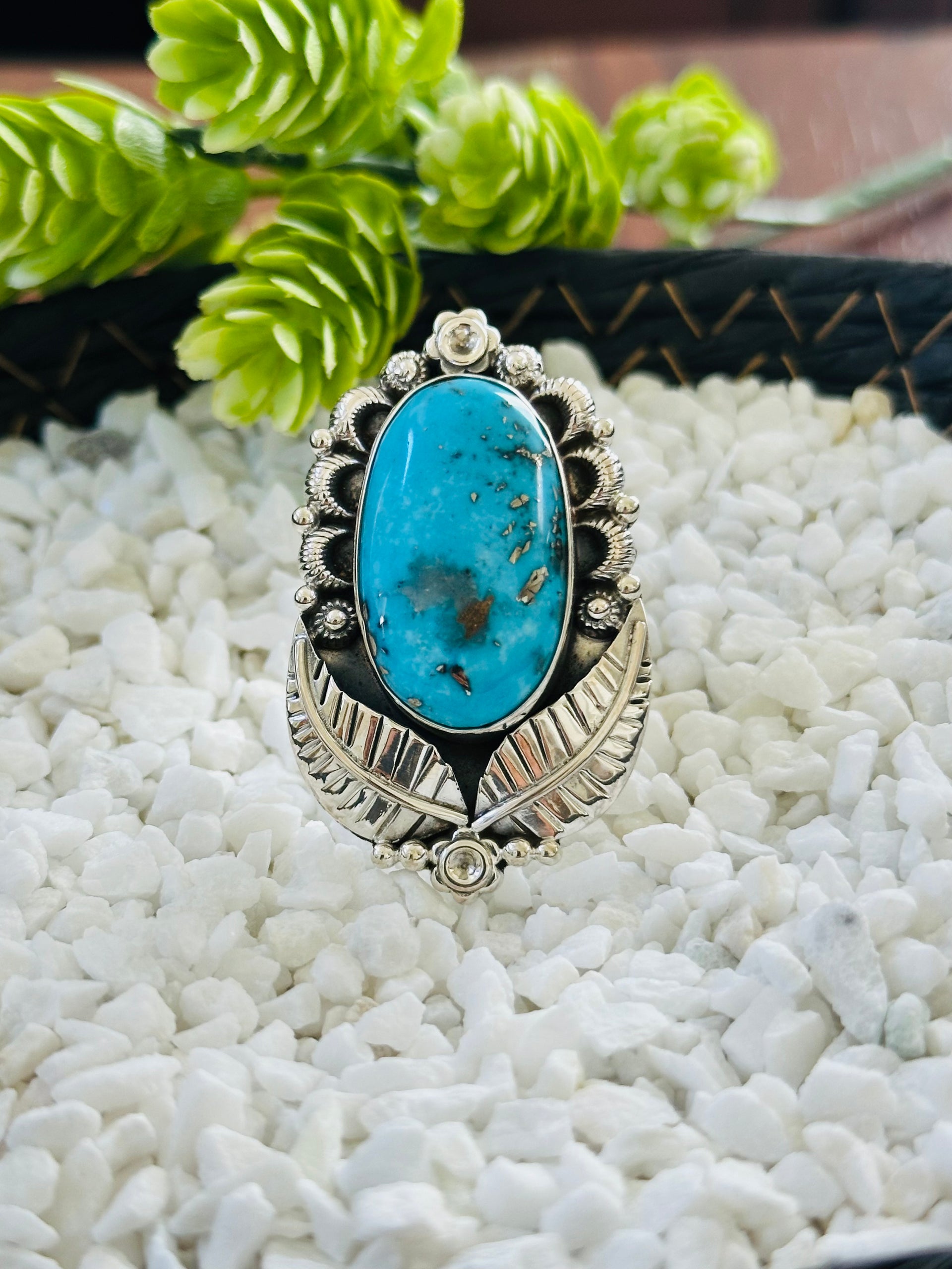TTD “Retro” Kingman Turquoise & Sterling Silver Adjustable Ring