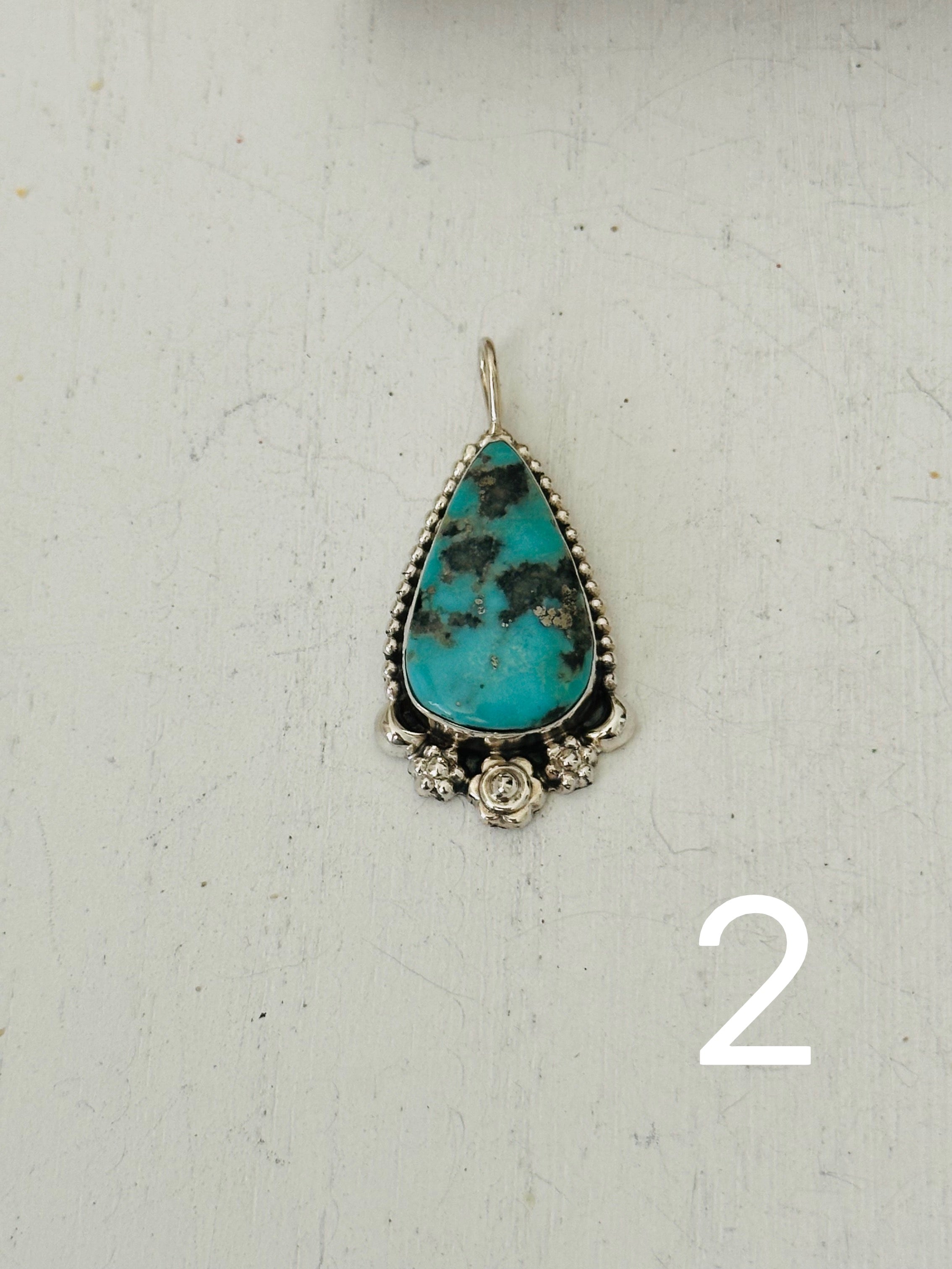 Southwest Handmade Kingman Turquoise & Sterling Silver Pendant