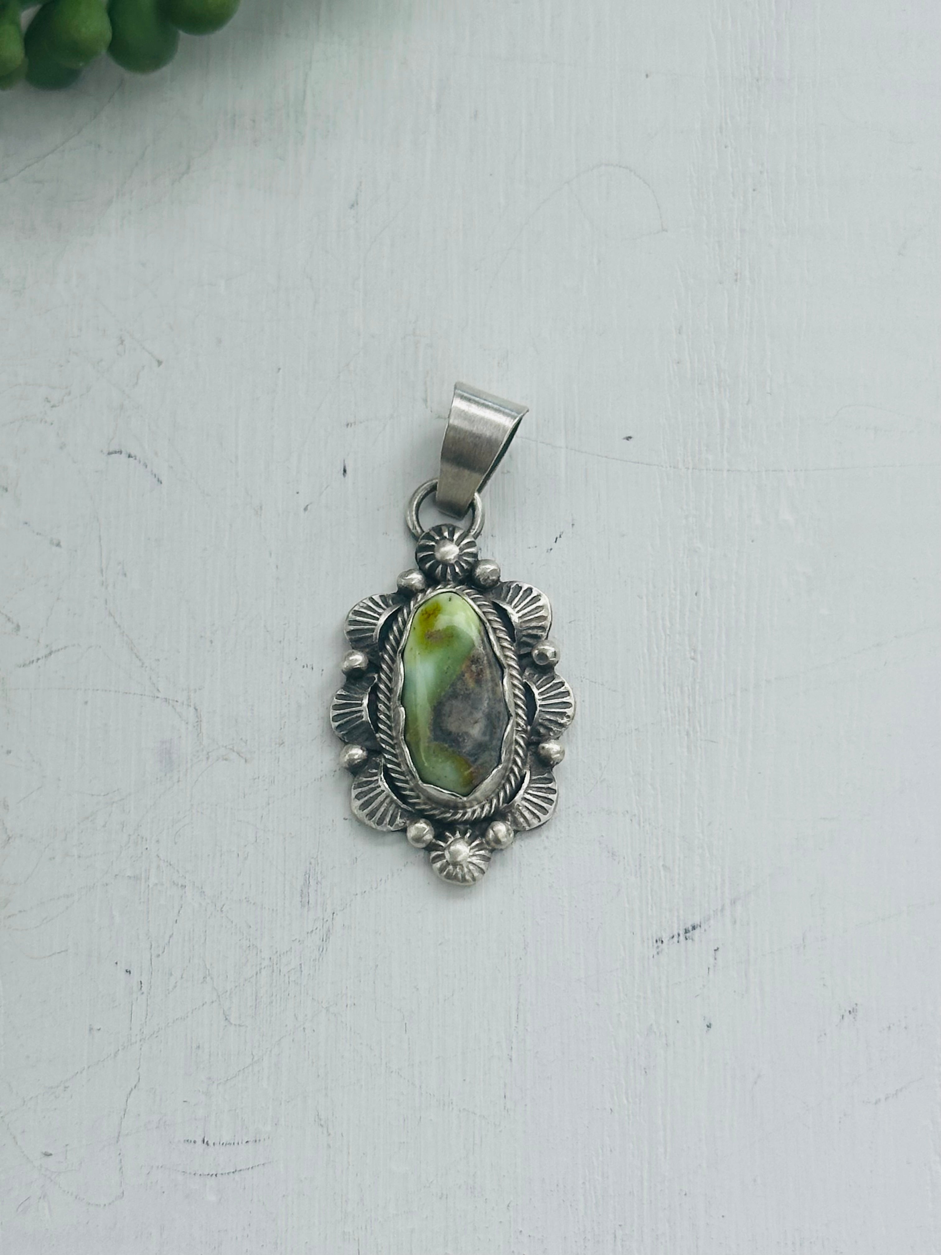 Ester Sam Palomino Variscite & Sterling Silver Pendant