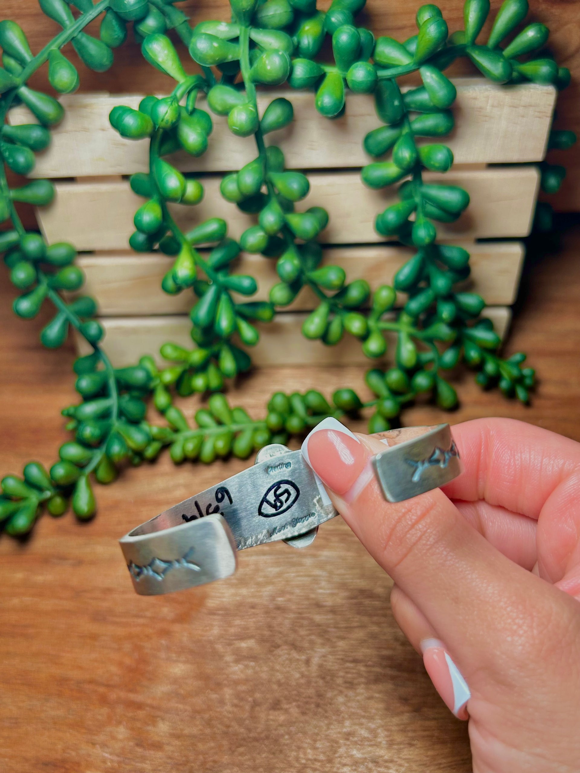 Mark Yazzie Number 8 Turquoise & Sterling Silver Cuff Bracelet