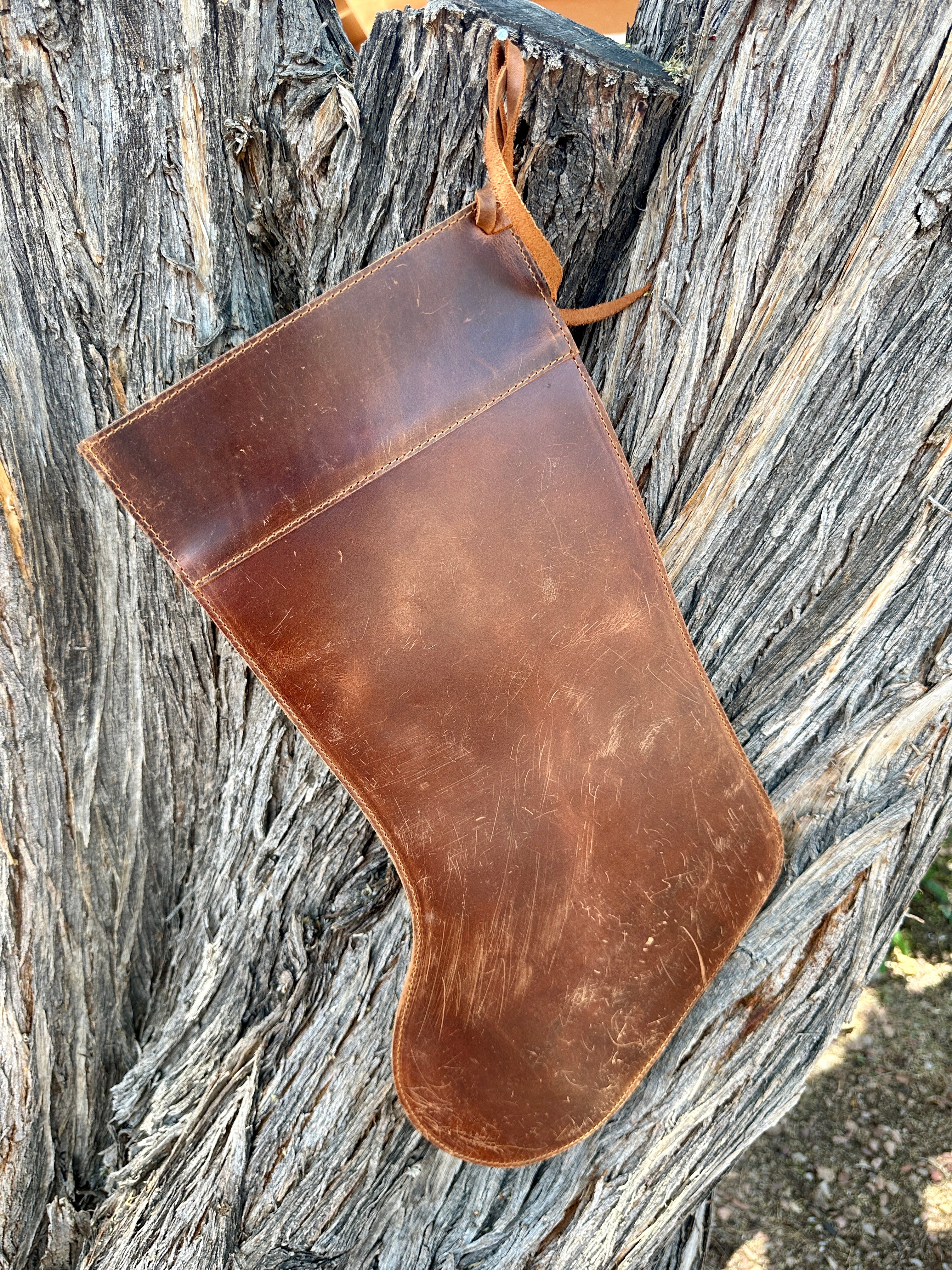 Genuine Tooled Leather Cowhide Stocking