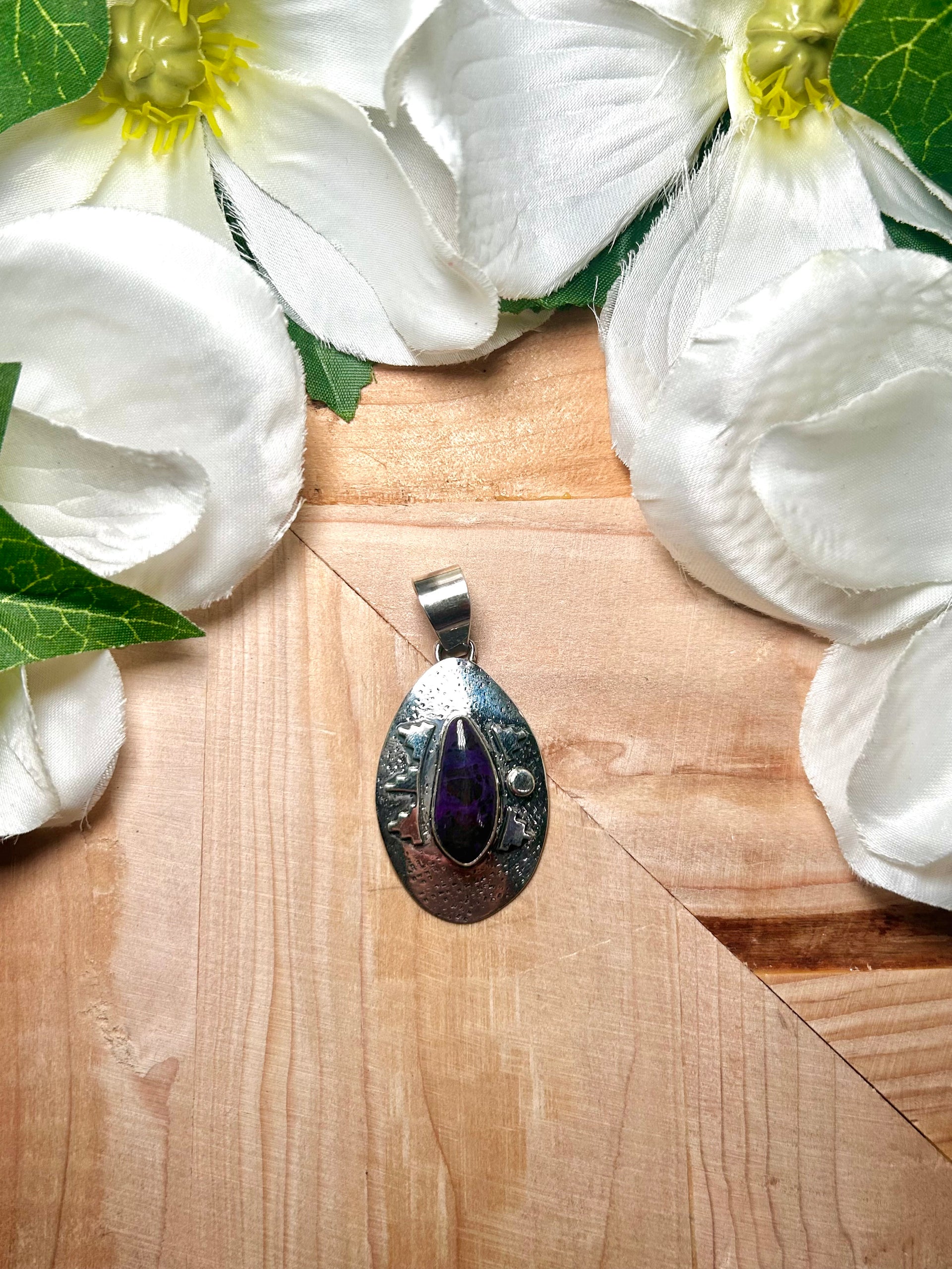Navajo Made Sugilite & Sterling Silver Pendant