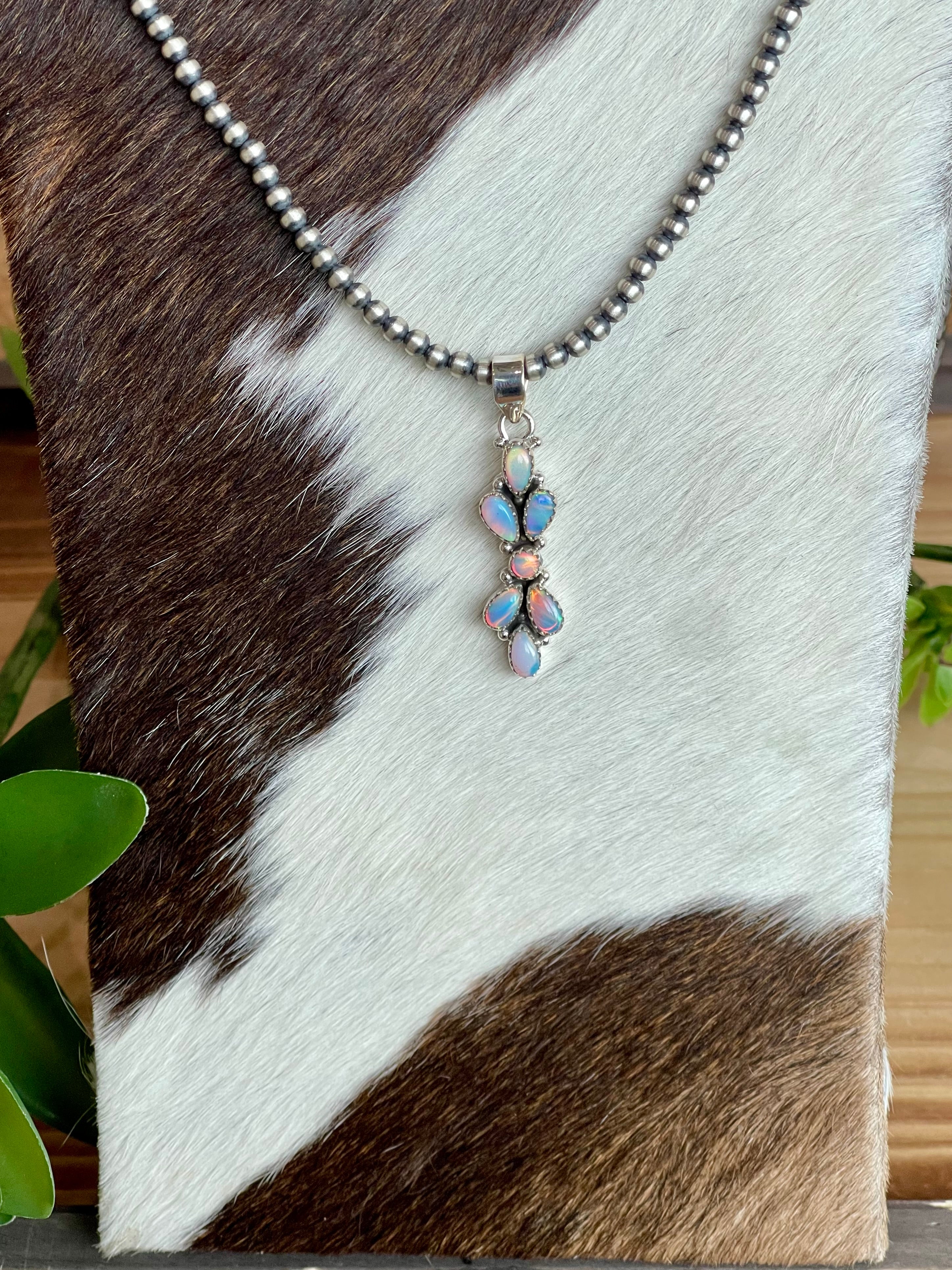 Southwest Handmade Opal & Sterling Silver Pendant