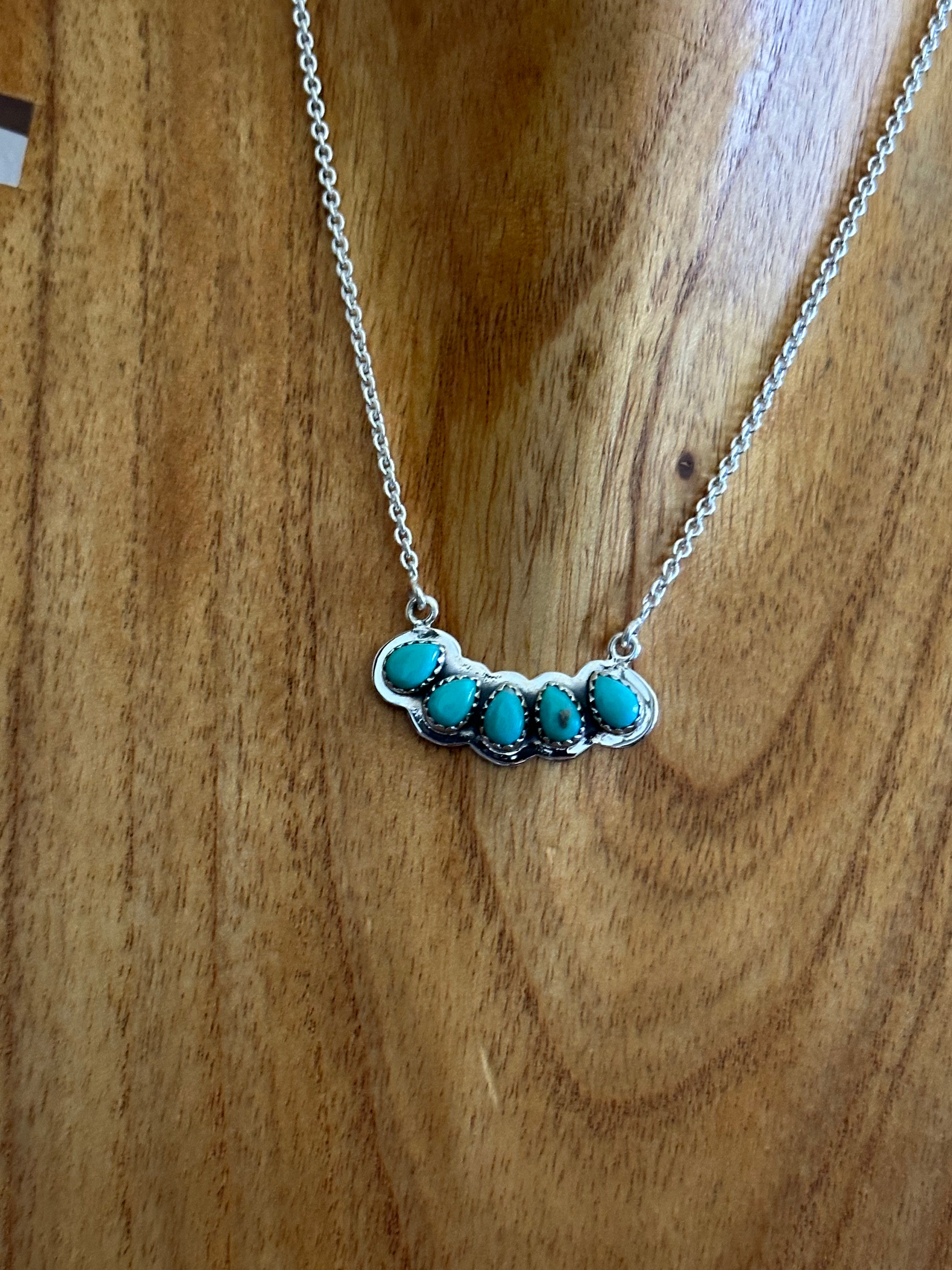 Southwest Made Kingman Turquoise & Sterling Silver Necklace