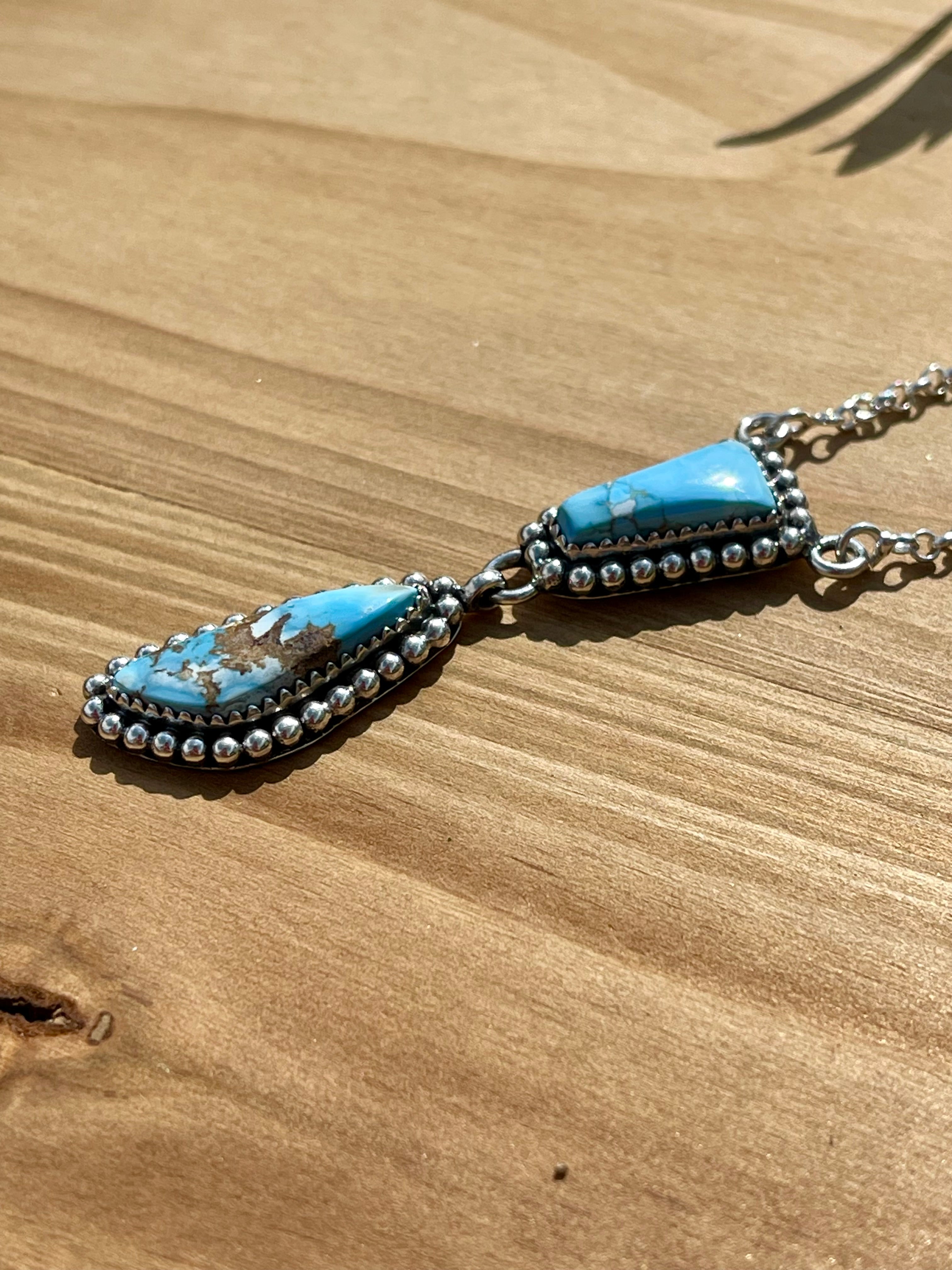 Southwest Handmade Golden Hills Turquoise & Sterling Silver Necklace