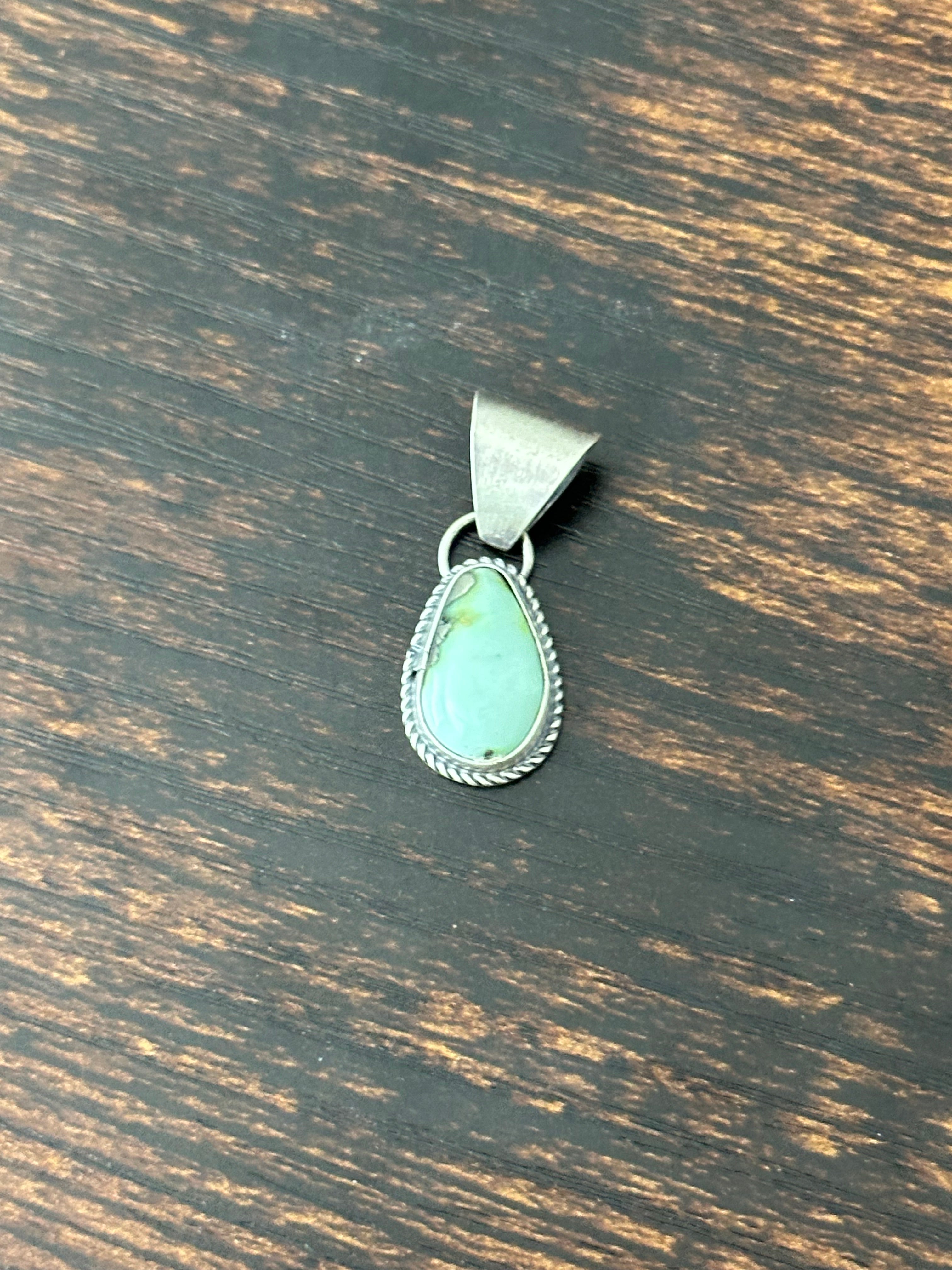 Navajo Palomino Variscite & Sterling Silver Pendant