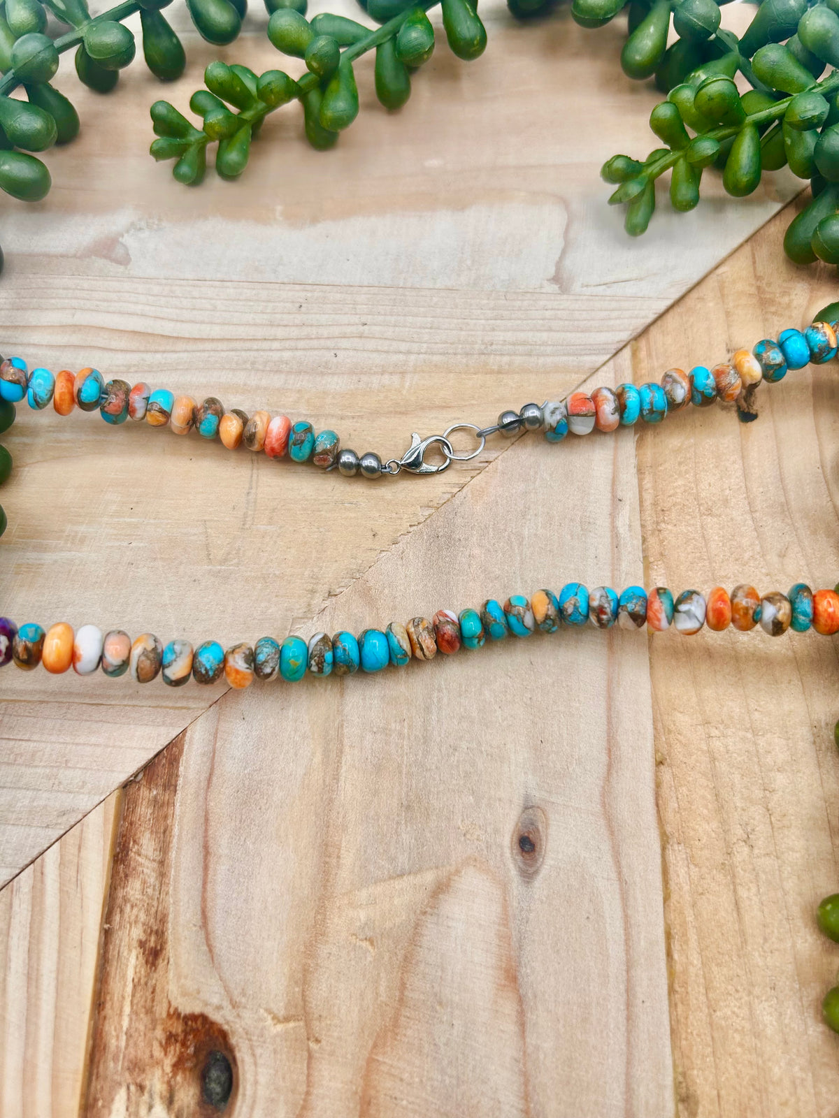 Navajo Handmade Mojave Turquoise & Sterling Silver Necklace