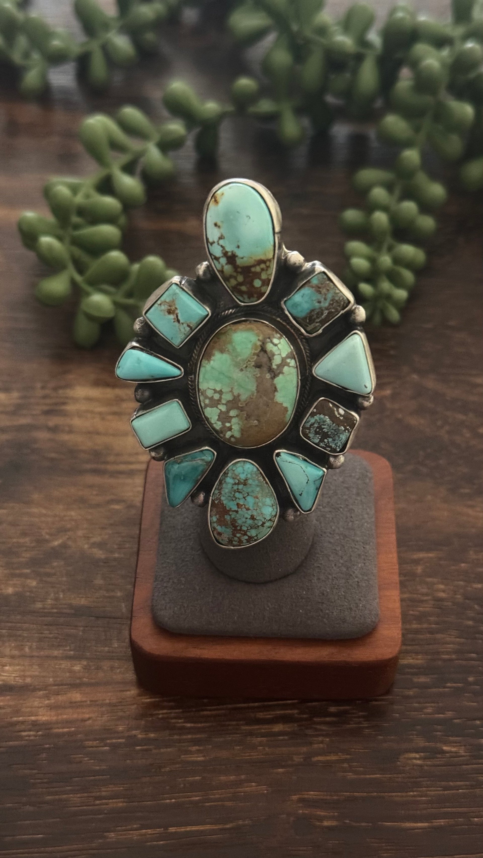 Ella Peters Mixed Turquoise & Sterling Silver Ring Size 5