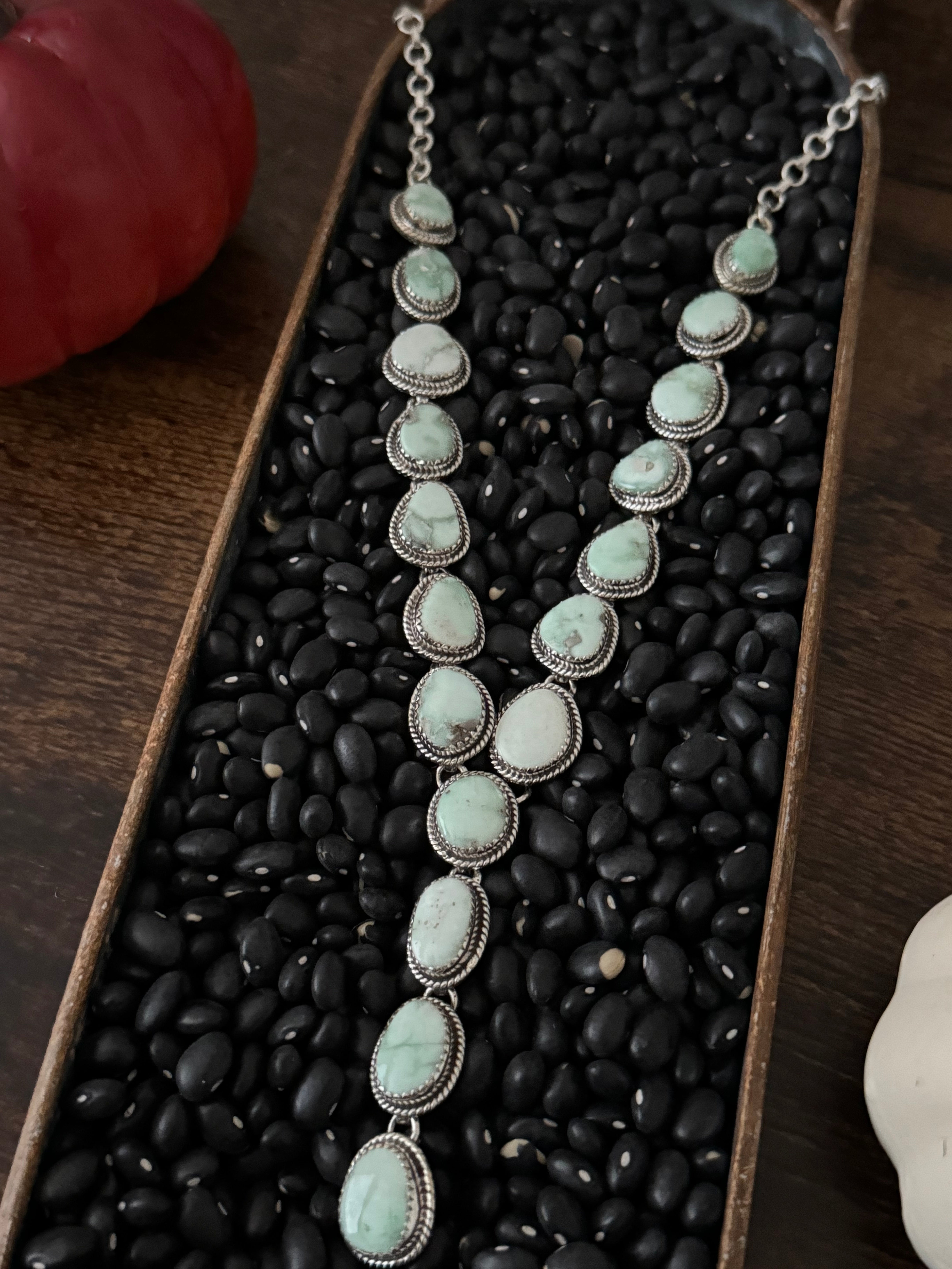 TTD Paloma Variscite & Sterling Silver Lariat Necklace