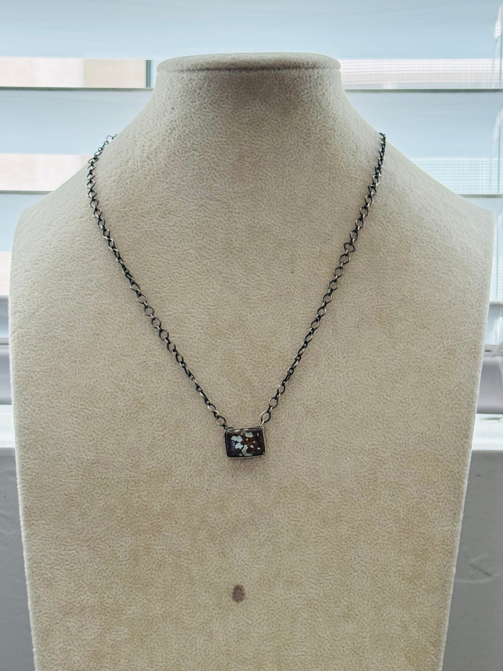 Navajo Made Royston Turquoise & Sterling Silver Necklace