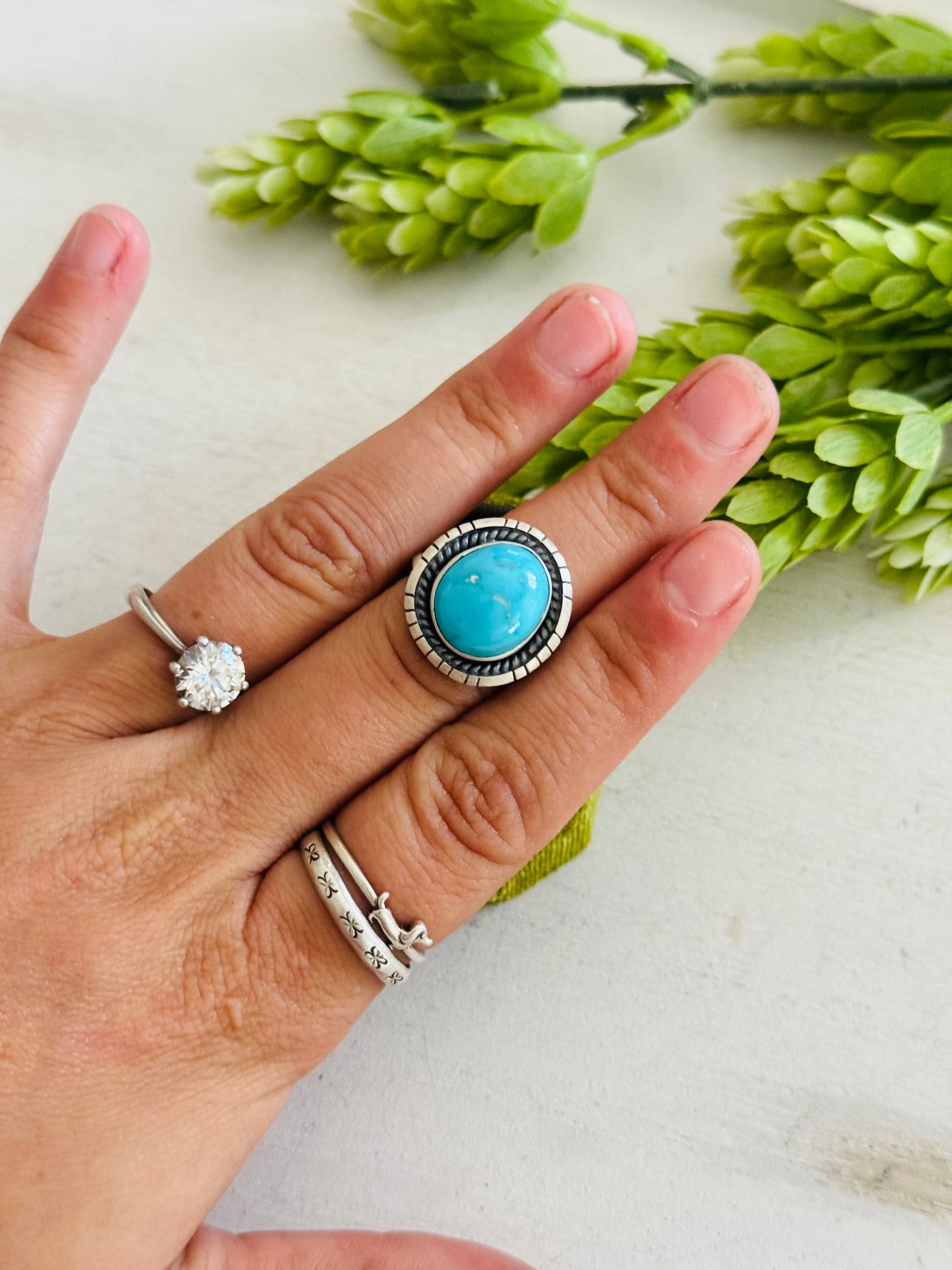 Southwest Made Kingman Turquoise & Sterling Sliver Ring