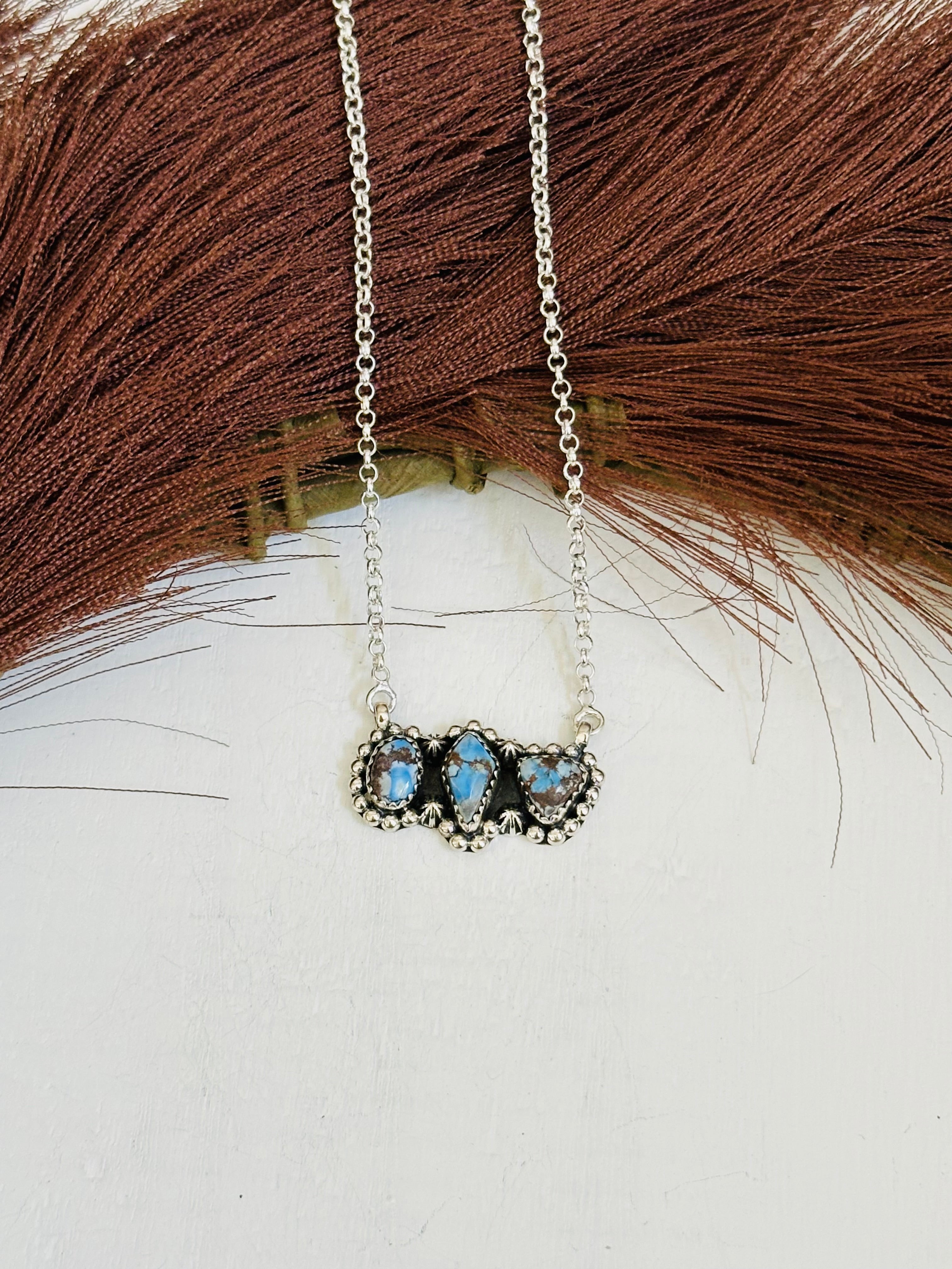 TTD “Array” Golden Hills Turquoise & Sterling Silver Necklace