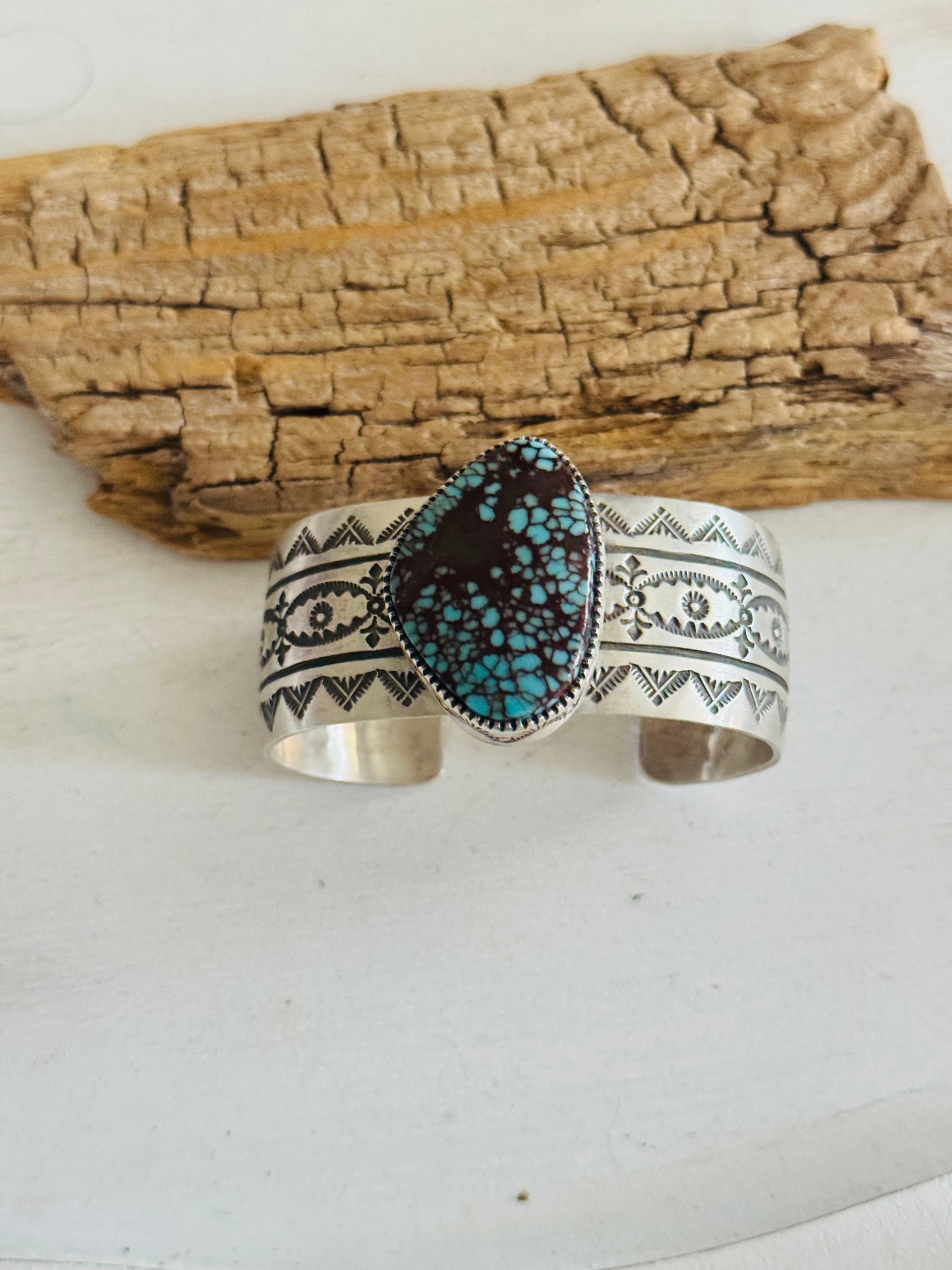 LeRoy James #8 Turquoise & Sterling Silver Cuff Bracelet