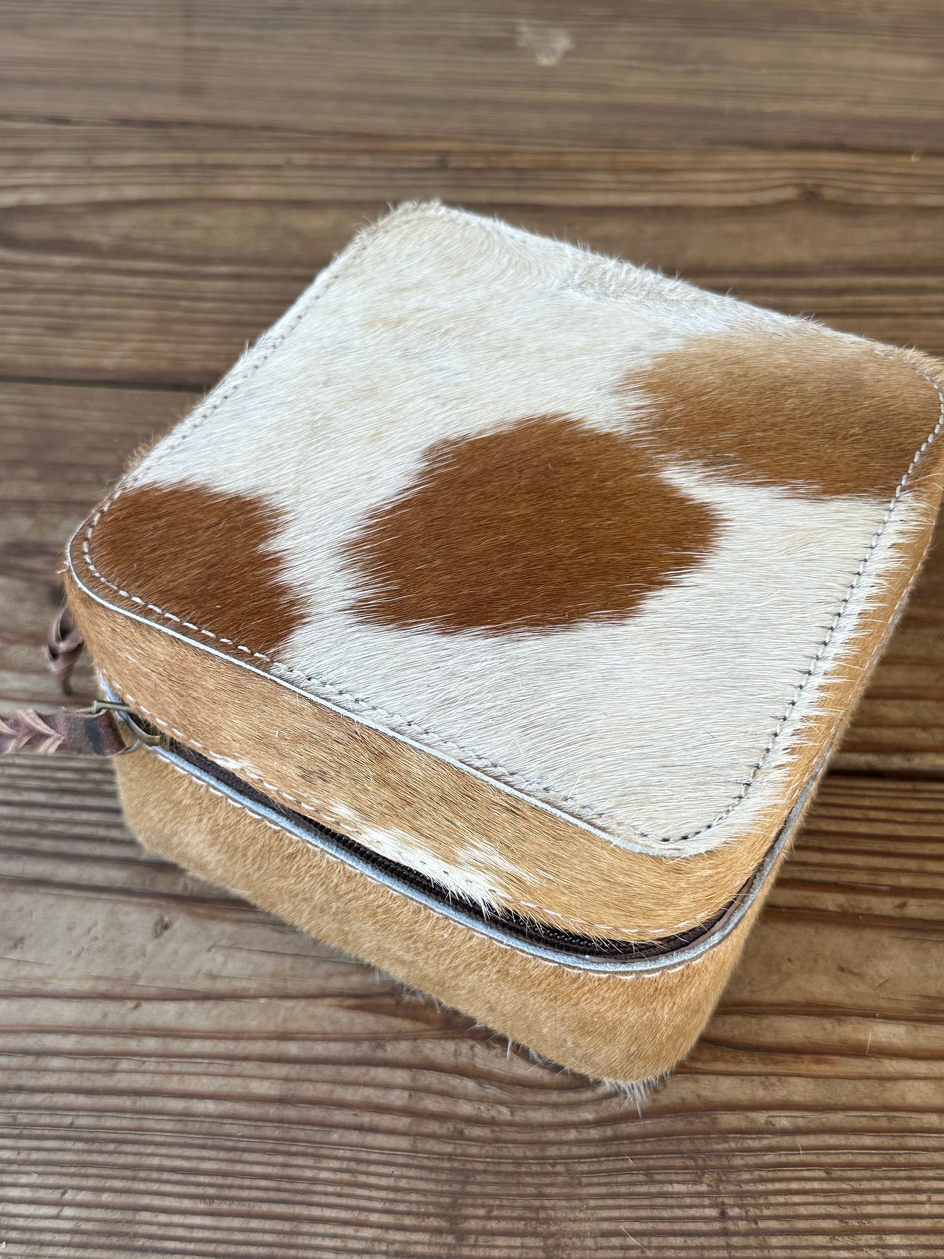 Genuine Leather Cowhide Jewelry Box