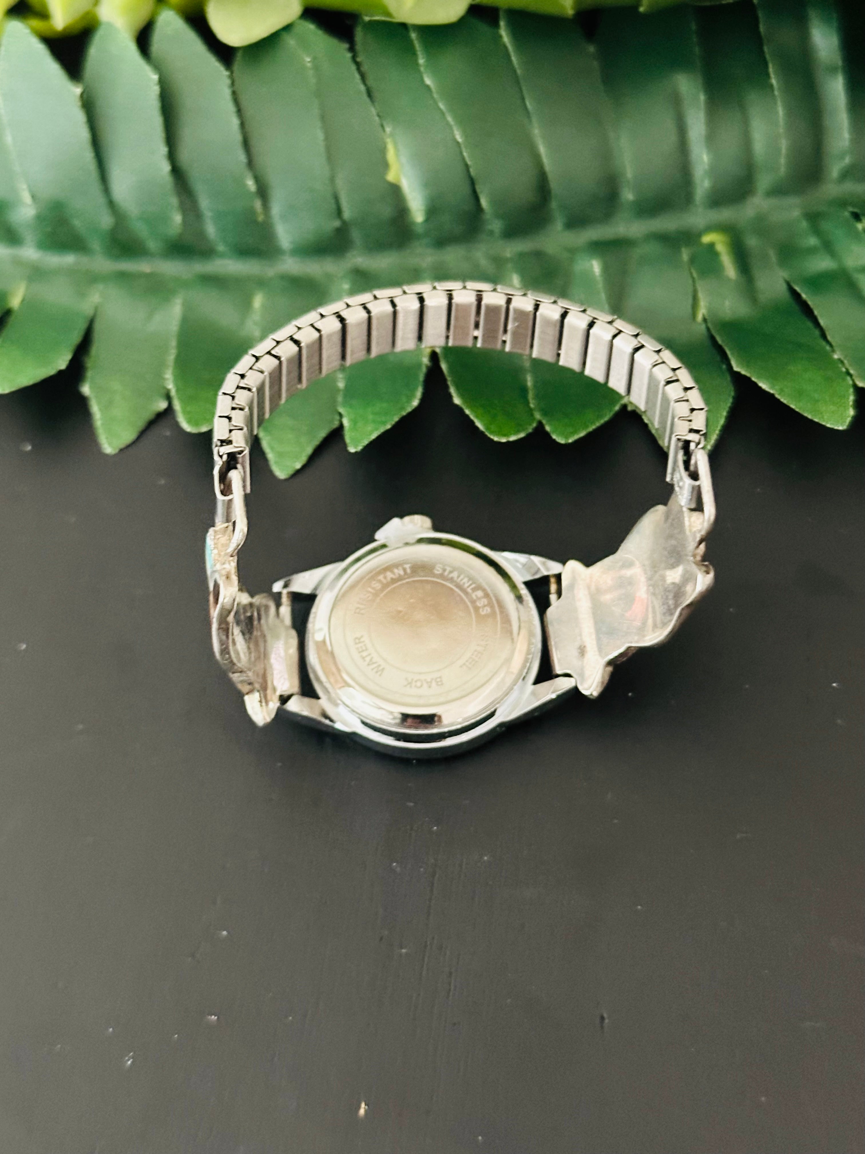 Zuni Made Sterling Silver Inlay Adjustable Watch