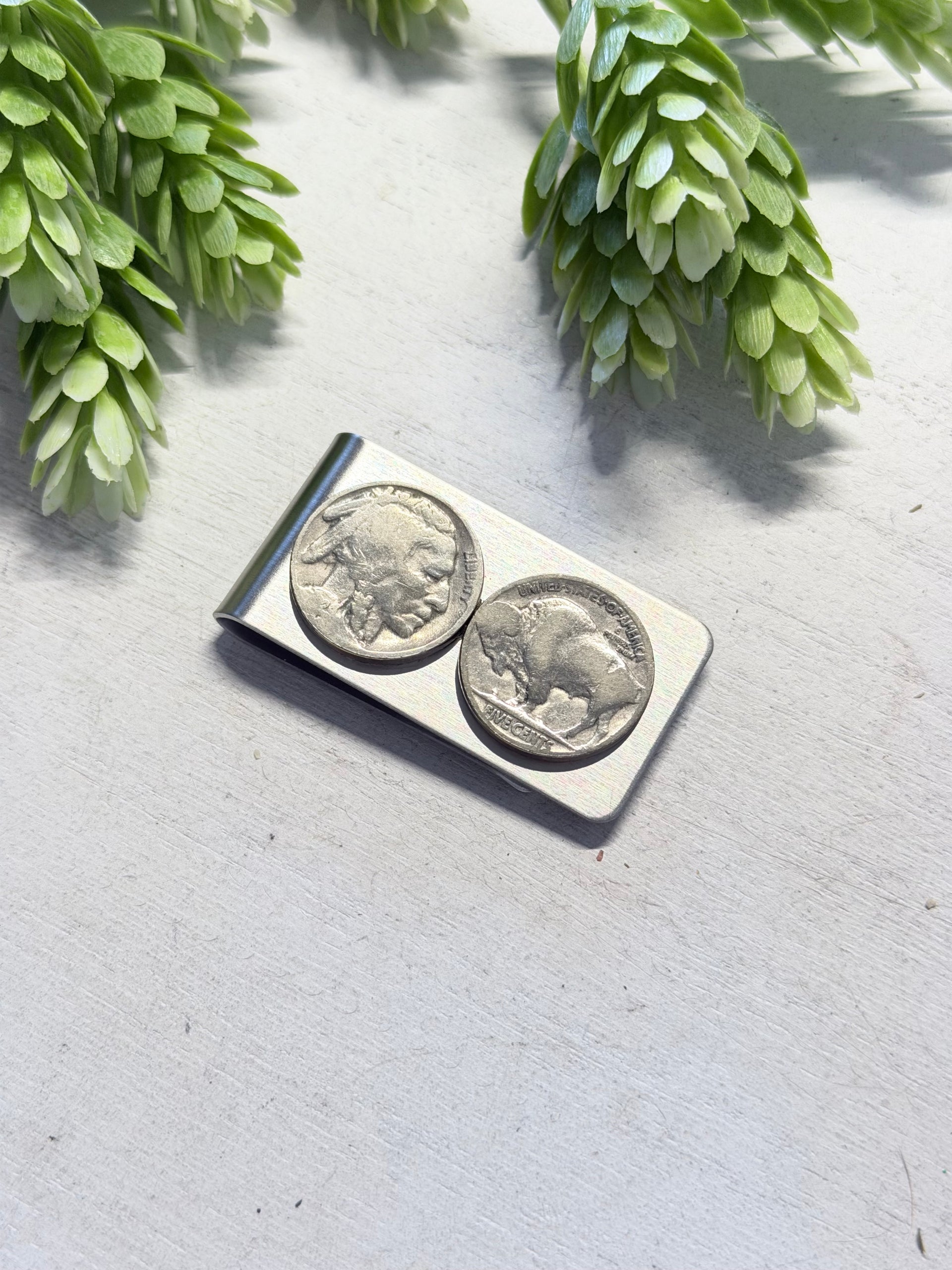 Navajo Made Sterling Silver & Buffalo Nickel Money Clip