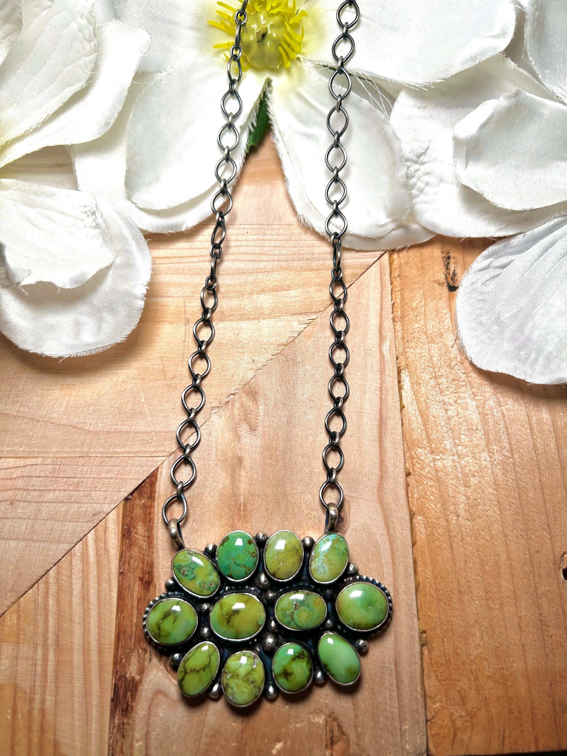 Travis Jim Sonoran Gold Turquoise & Sterling Silver Necklace