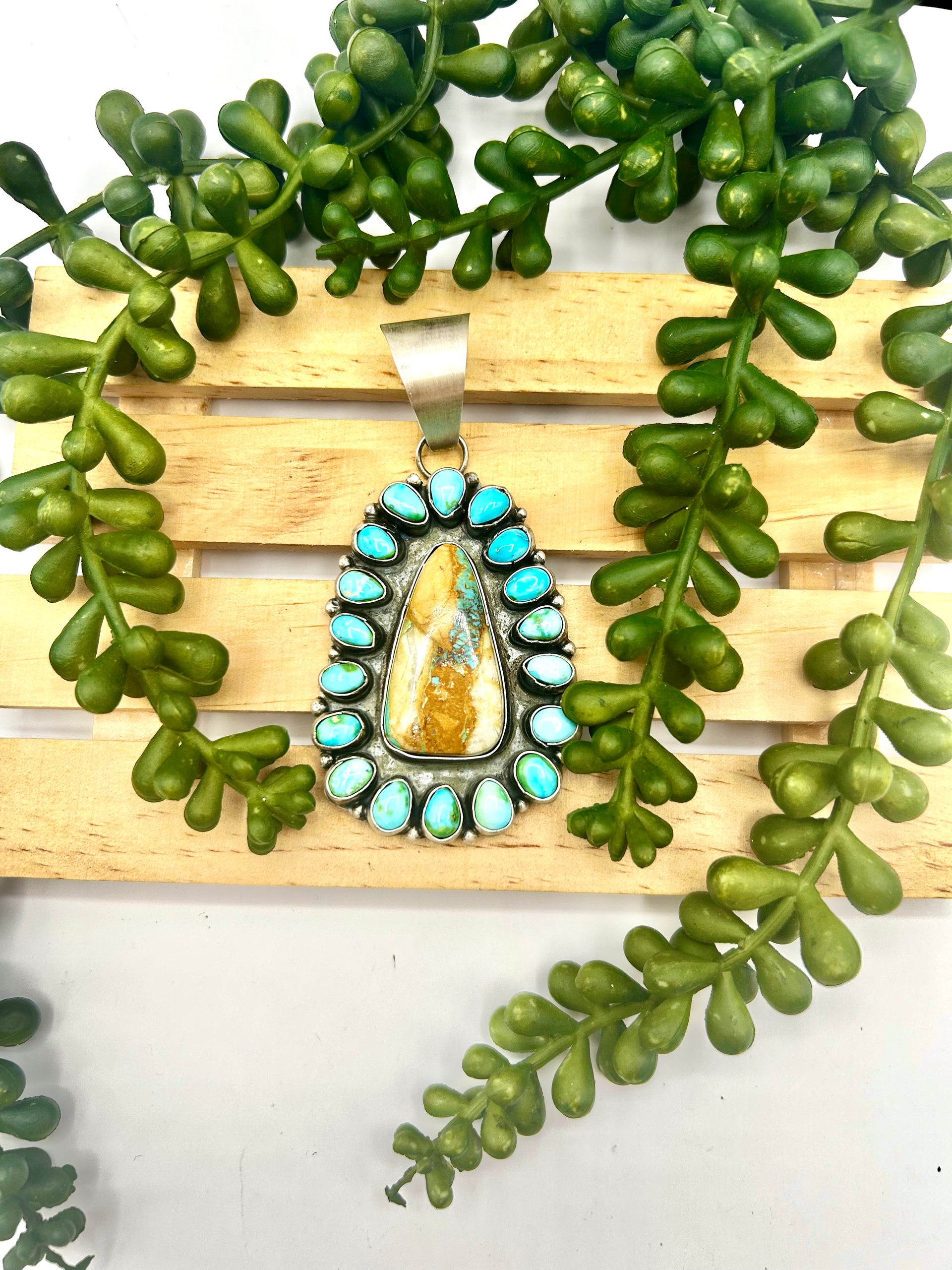 Ella Peters Mixed Turquoise & Sterling Silver Pendant