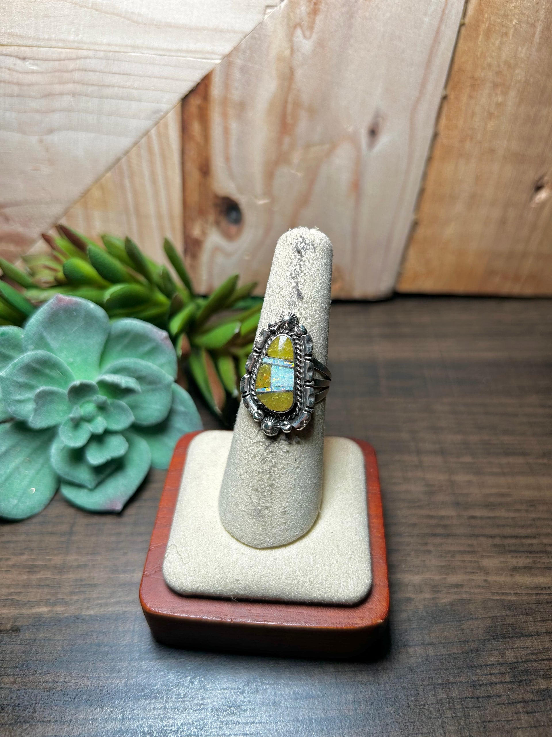 James Mannygoats Multi Stone & Sterling Silver Ring Size 6.5